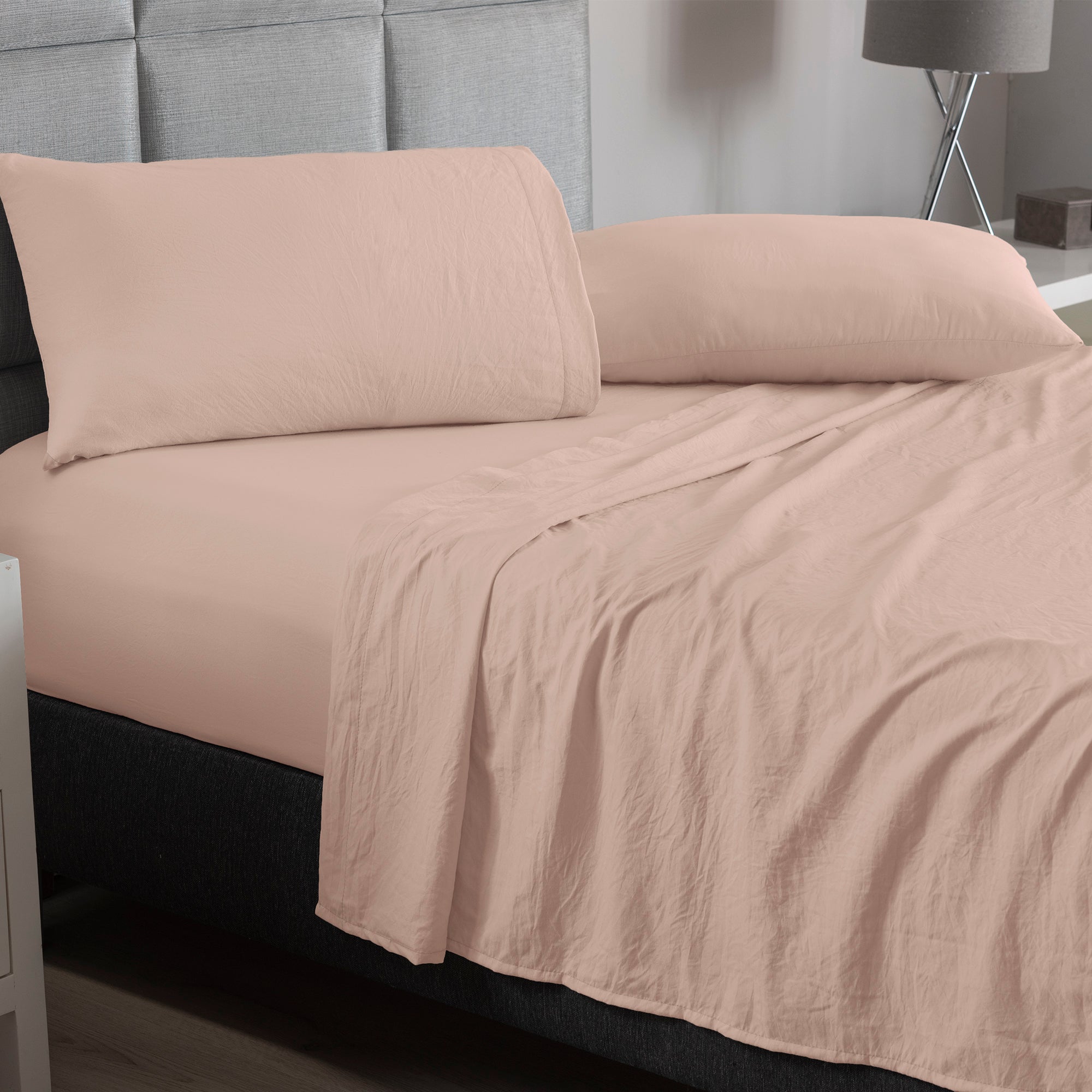 VIANNEY Juego De Sábanas De Máxima Suavidad Con Acabado Tipo Lino Viasoft Washed Sweet Pink