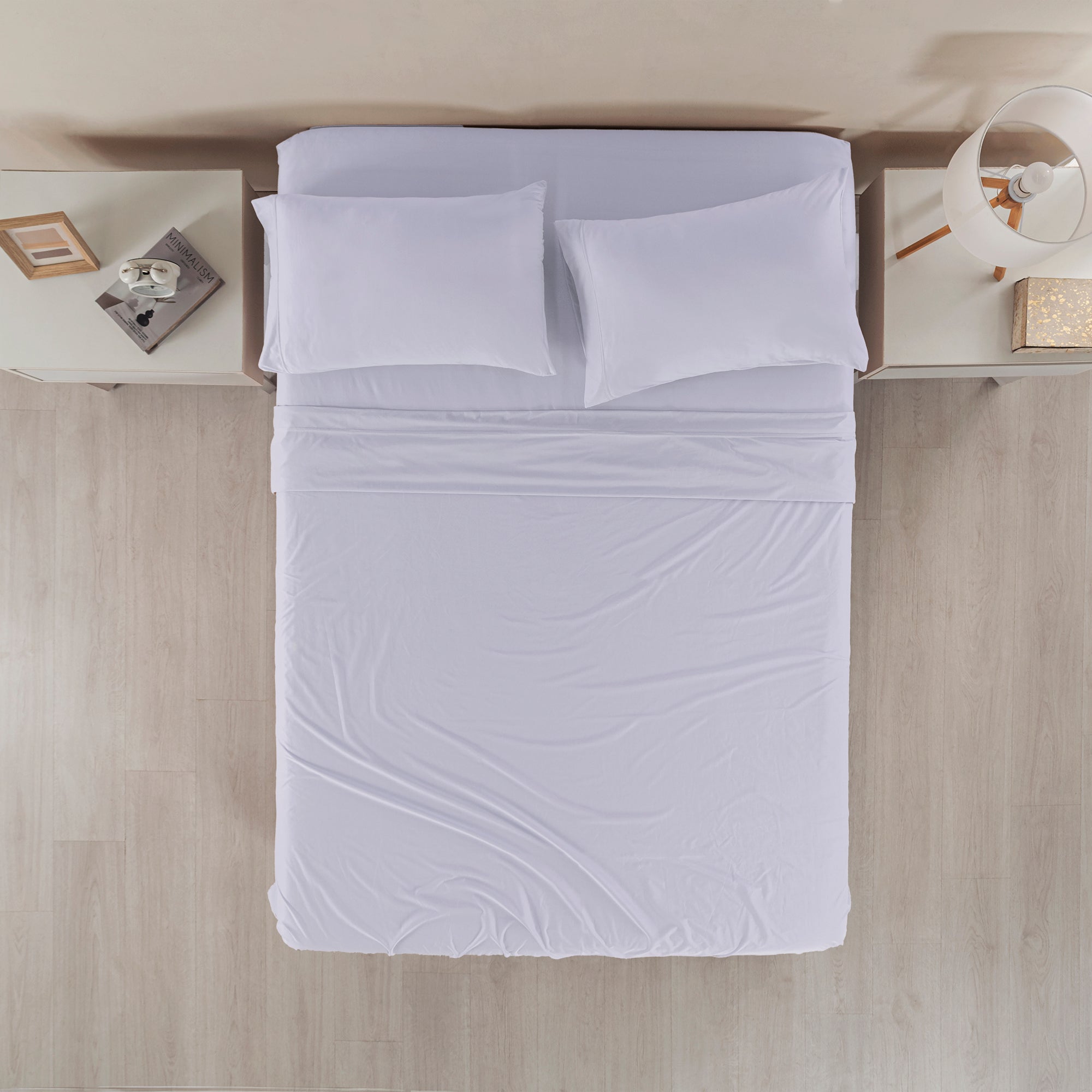 VIANNEY Juego De Sábanas Ligeras Con Tejido De Camiseta Súper Suaves Lavanda