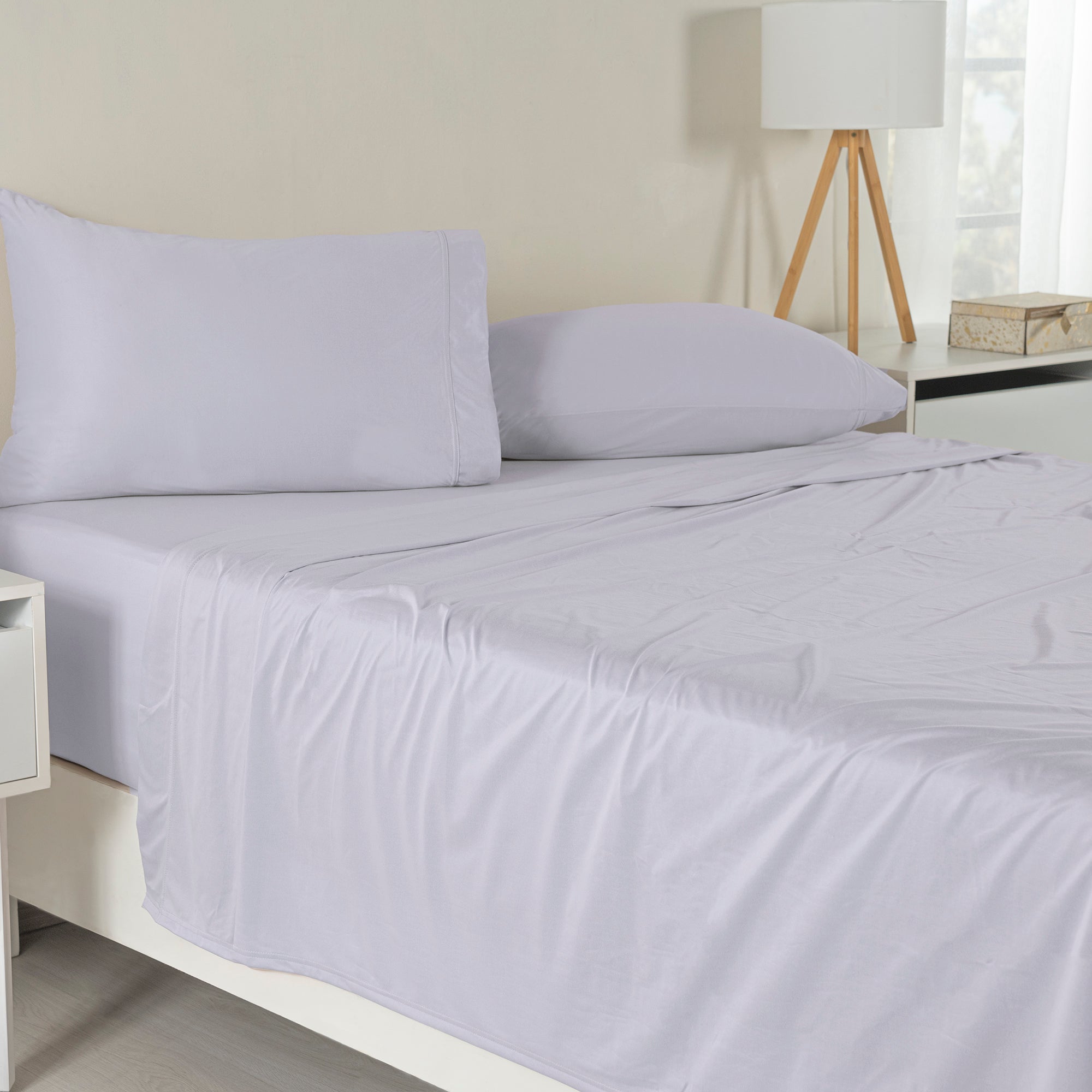VIANNEY Juego De Sábanas Ligeras Con Tejido De Camiseta Súper Suaves Lavanda
