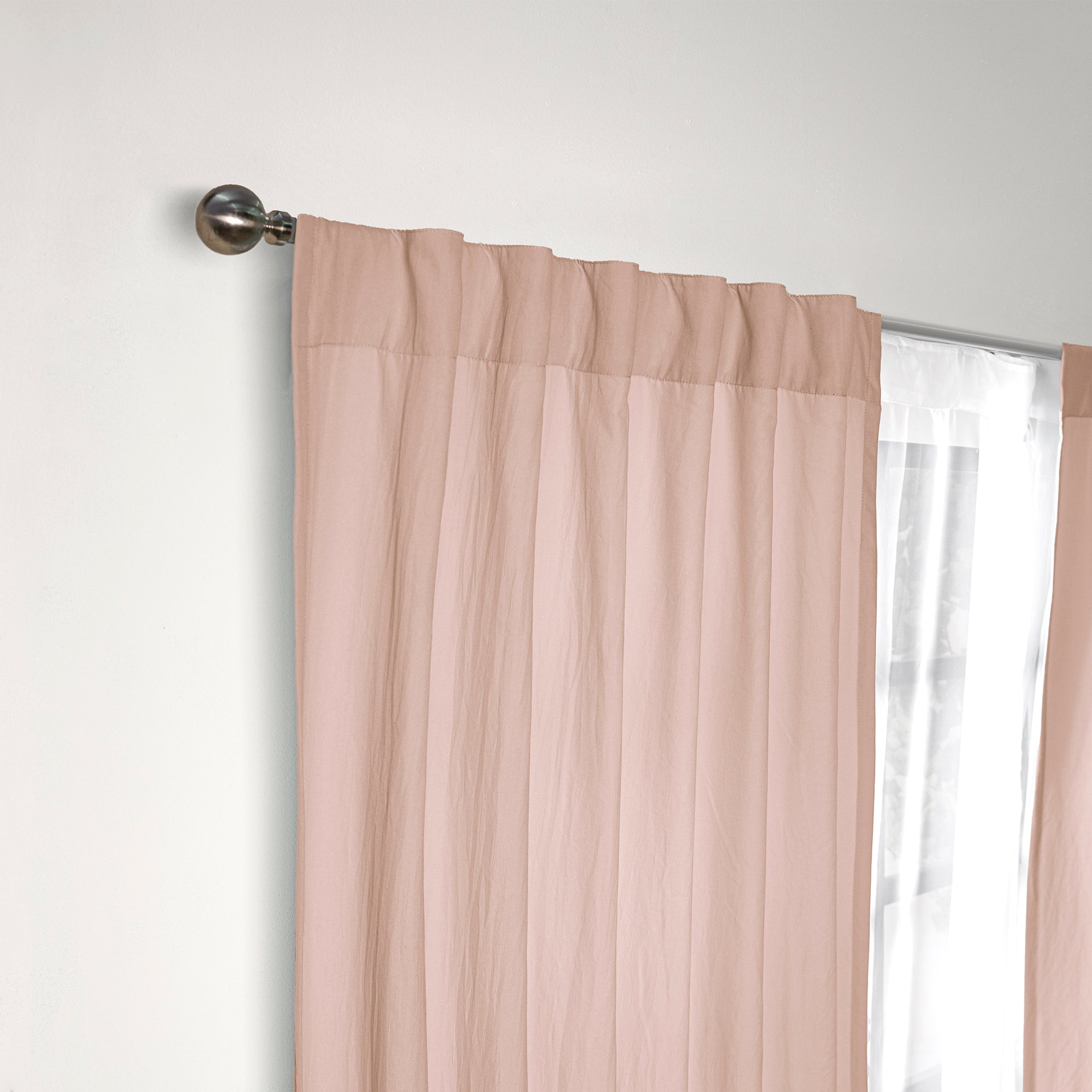 VIANNEY Set De Cortinas Con Acabado Tipo Lino Viasoft Washed Sweet Pink