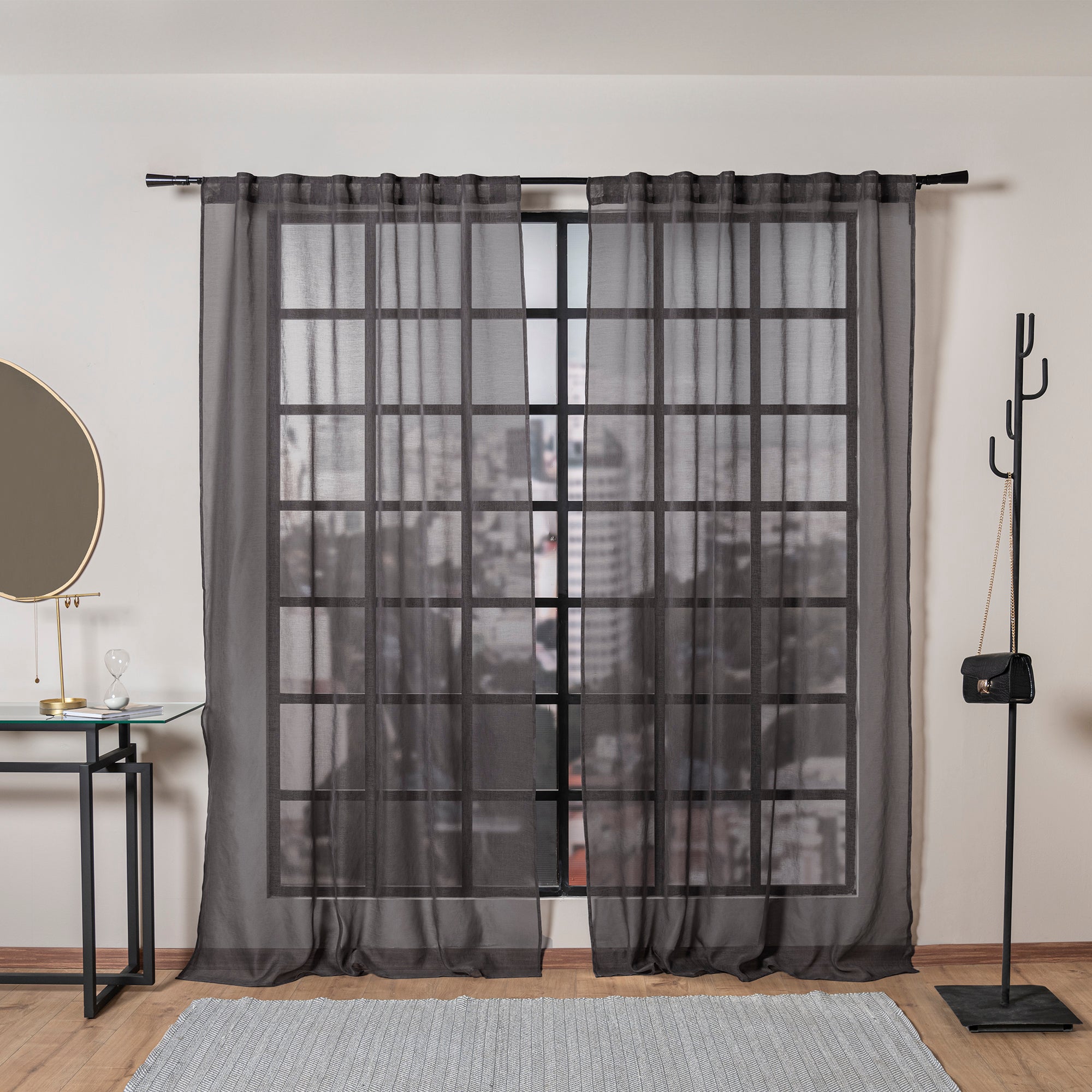 VIANNEY Set De Cortinas De Luz Alta Textura Voile Viena Oxford