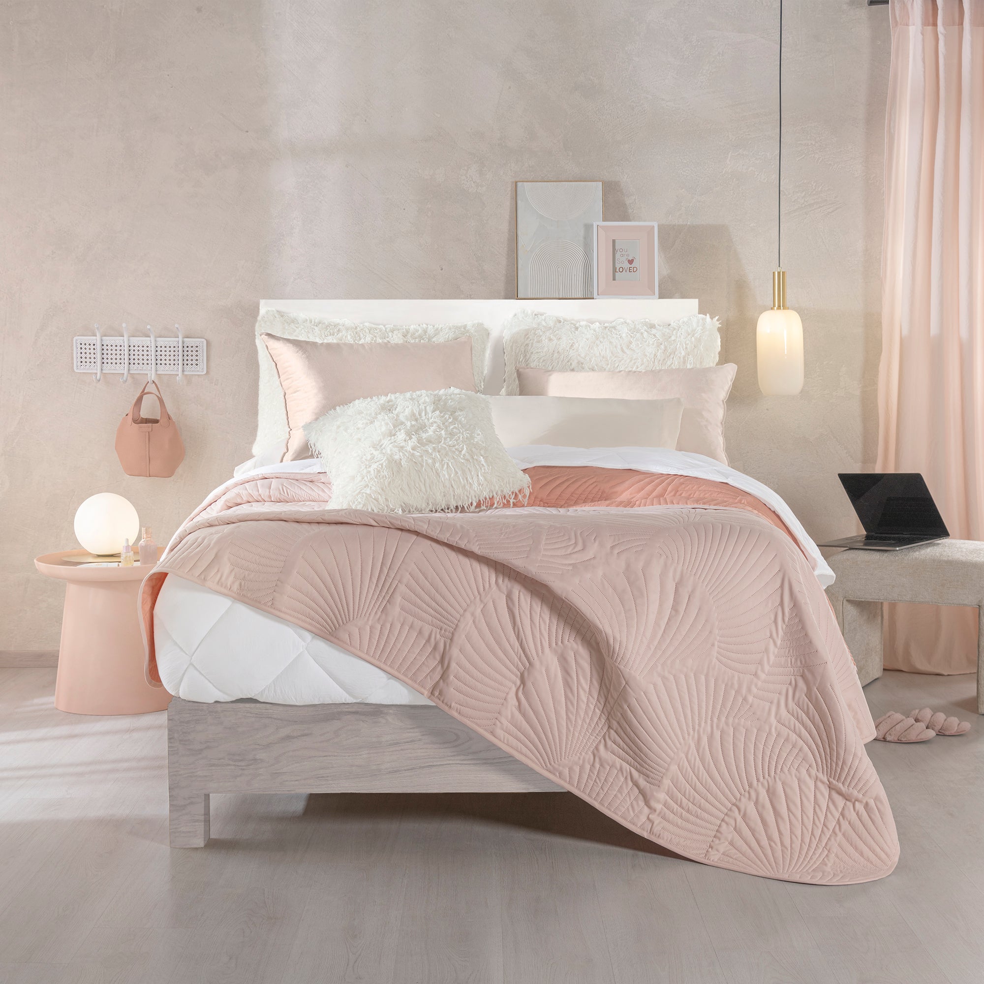 VIANNEY Edredón Doble Vista Ultradelgado Novo Sweet Pink