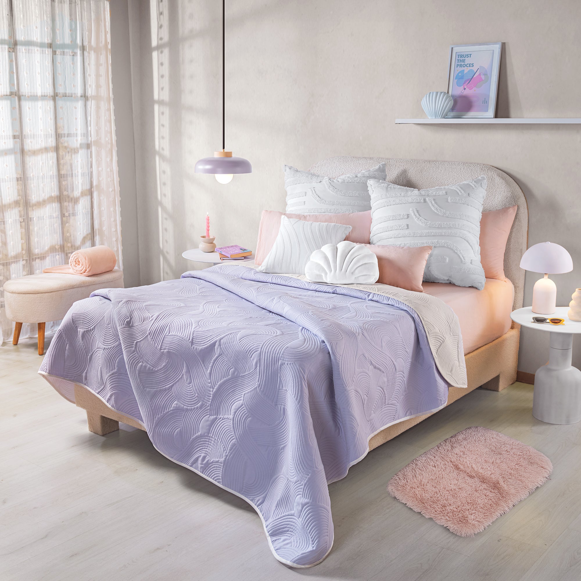 VIANNEY Edredón Doble Vista Ultradelgado Novo Lilac