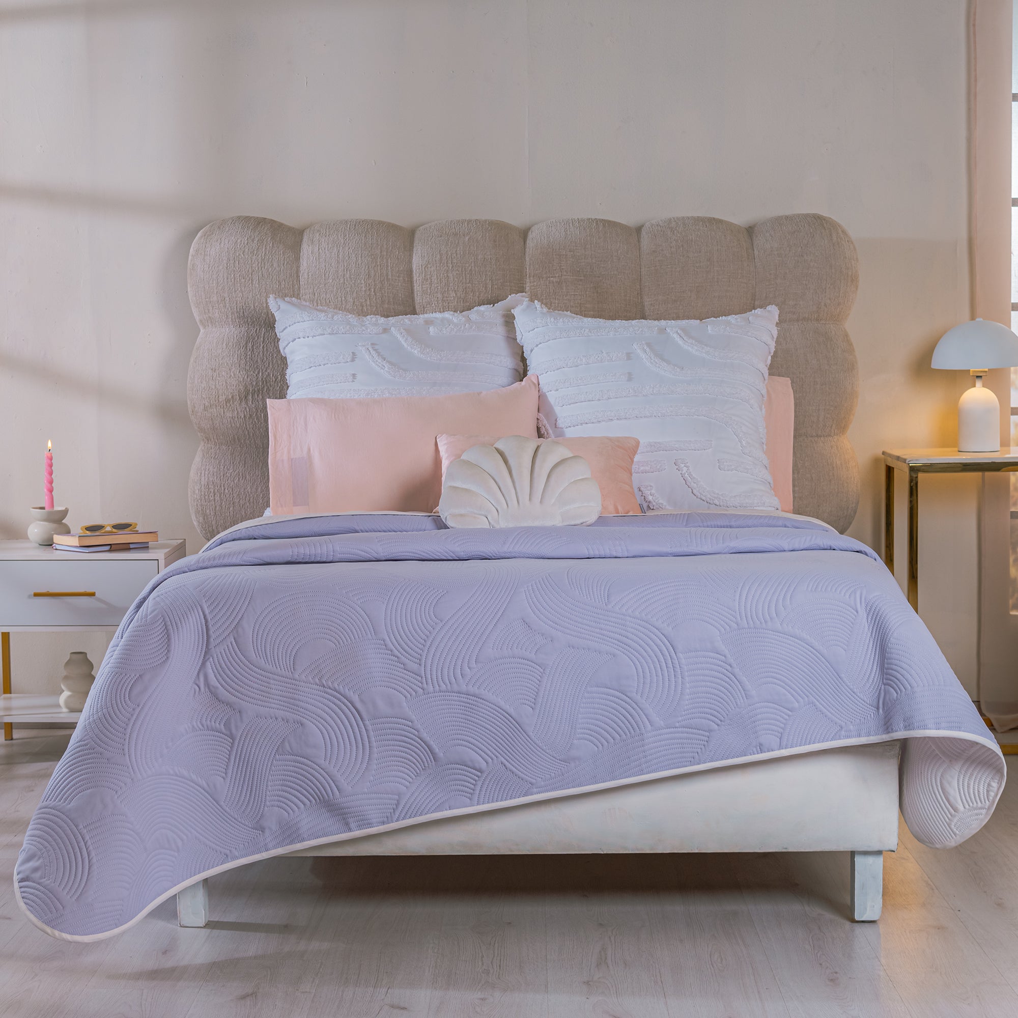 VIANNEY Edredón Doble Vista Ultradelgado Novo Lilac