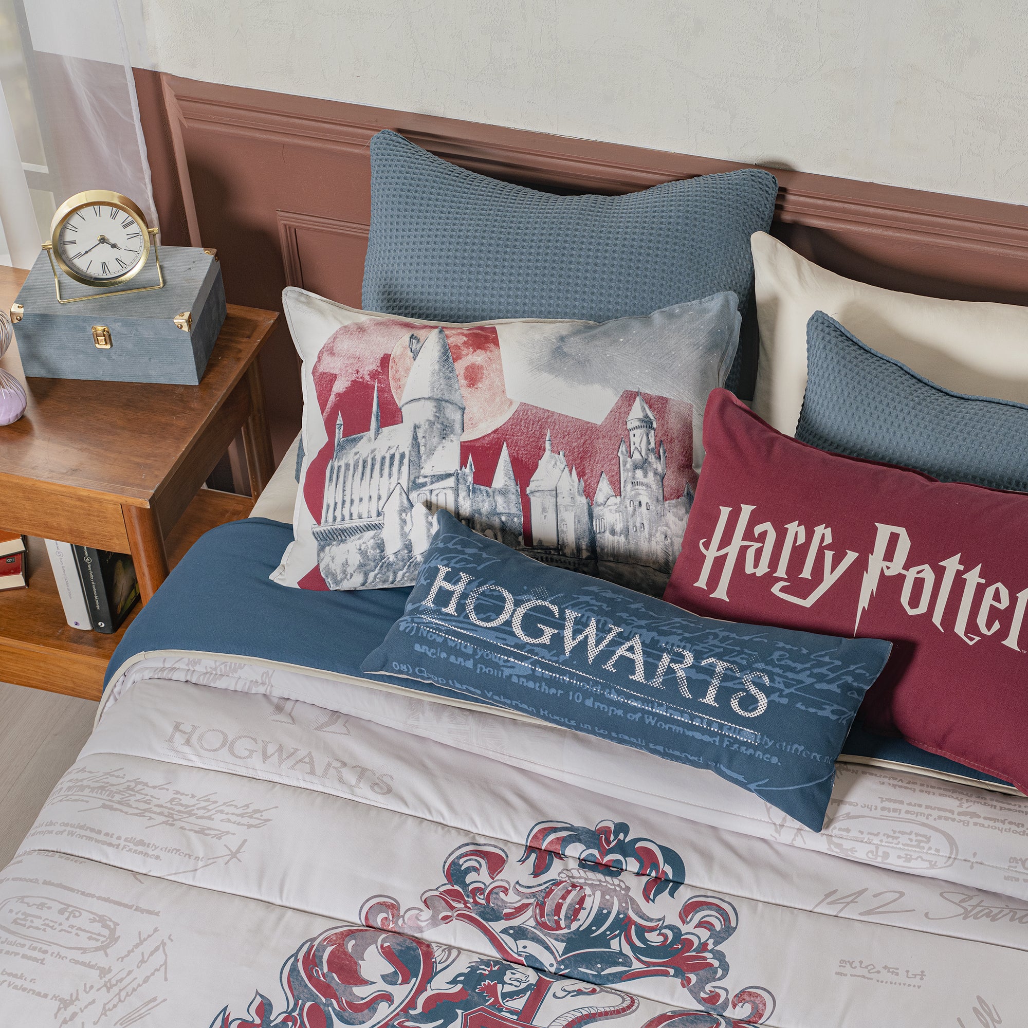 VIANNEY Juego De Edredón Doble Vista Con Fundas Y Cojín Hogwarts