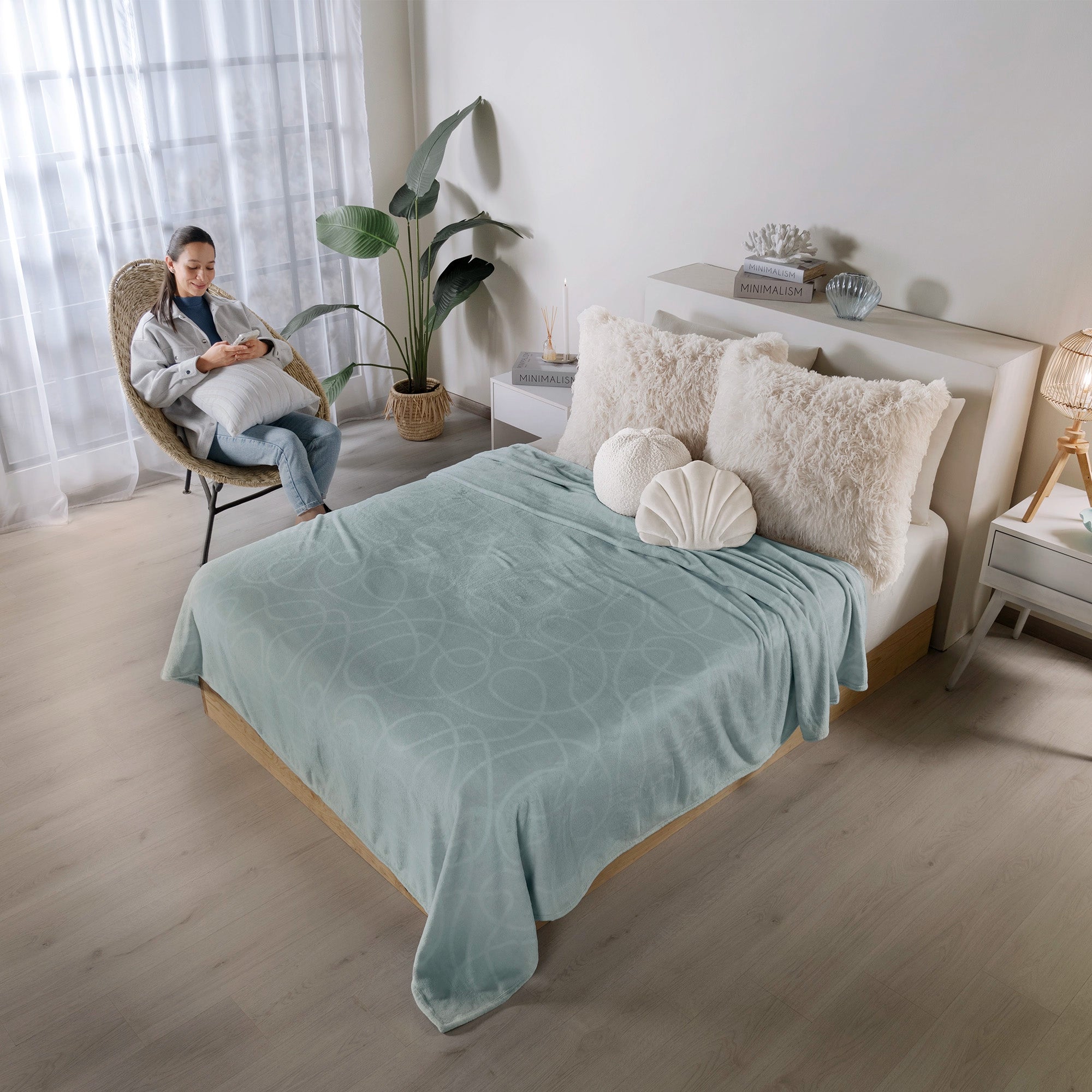 VIANNEY Cobertor Ligero Liso Súper Suave Frost