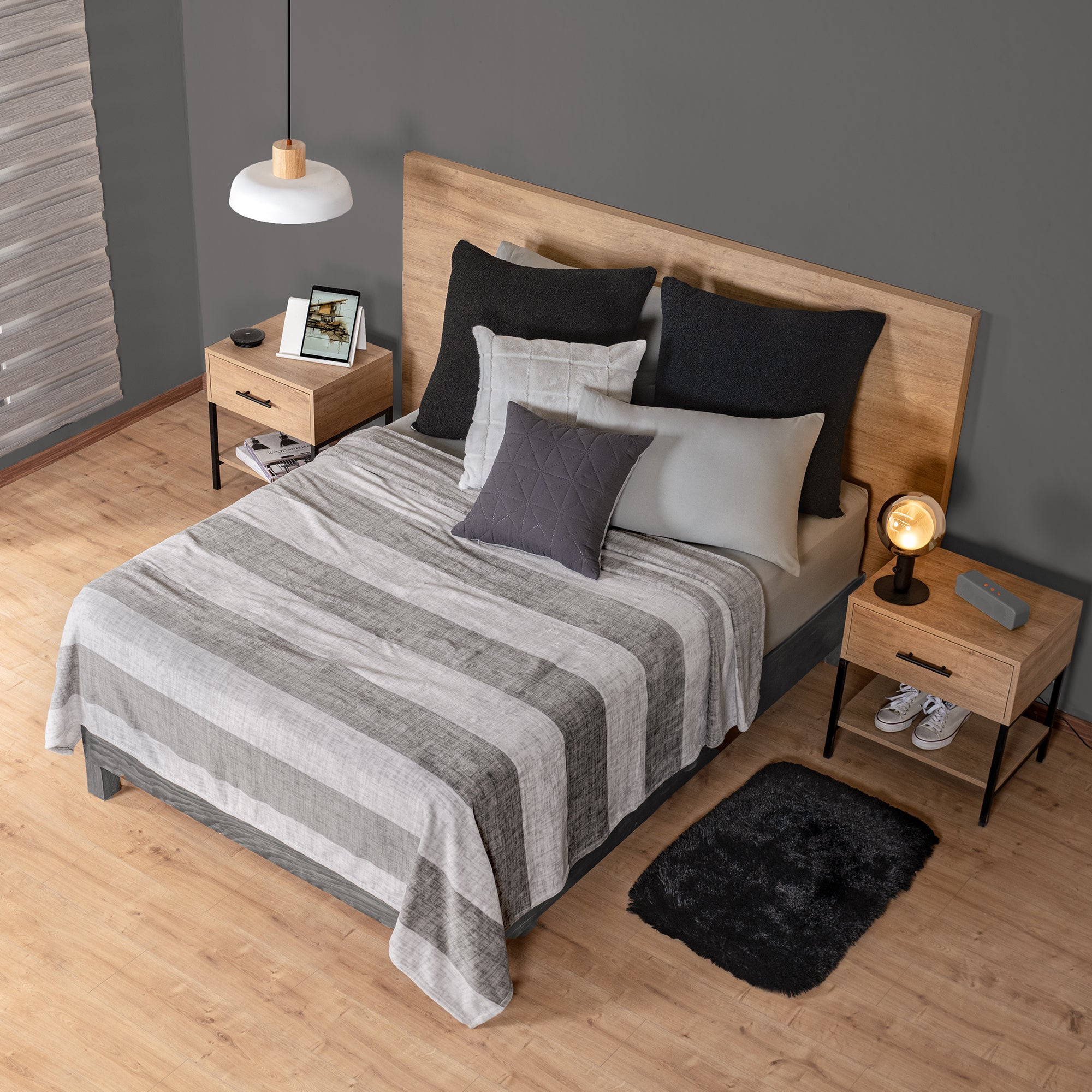 VIANNEY Cobertor Ligero Estampado Súper Suave Stone