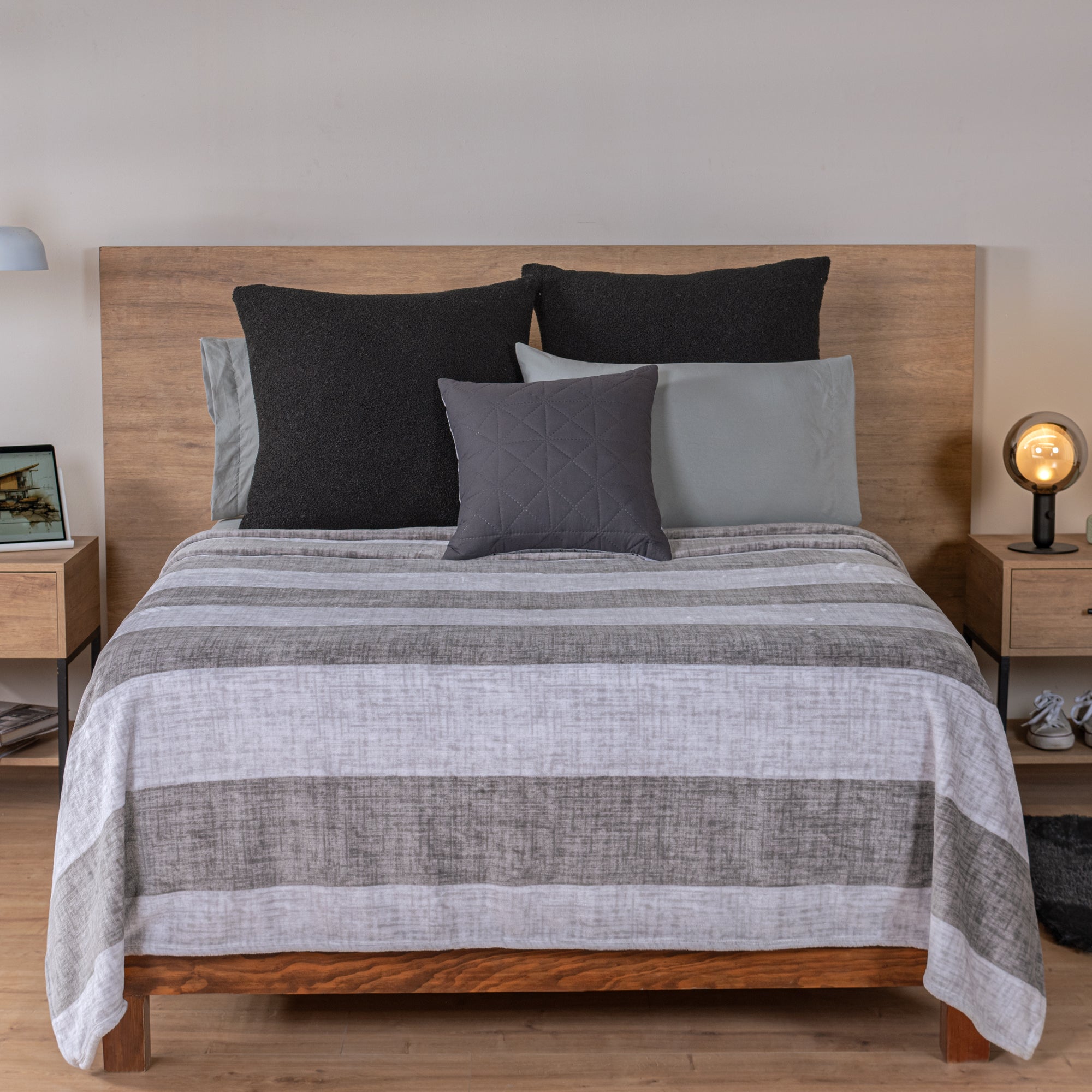 VIANNEY Cobertor Ligero Estampado Súper Suave Stone