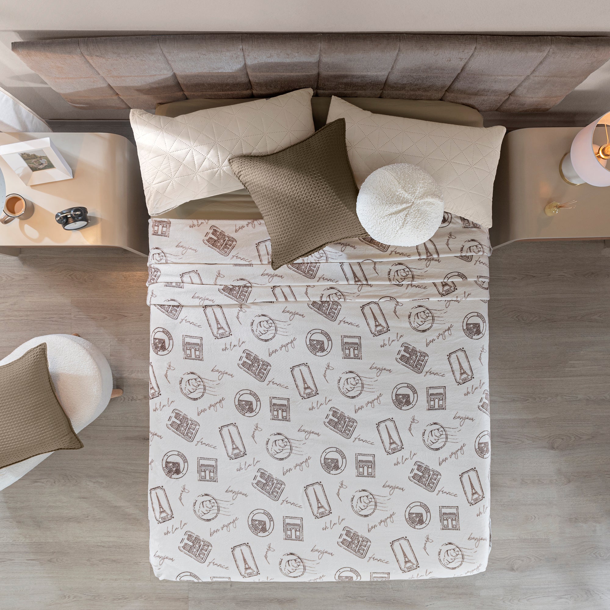 VIANNEY Cobertor Ligero Estampado Súper Suave Francia