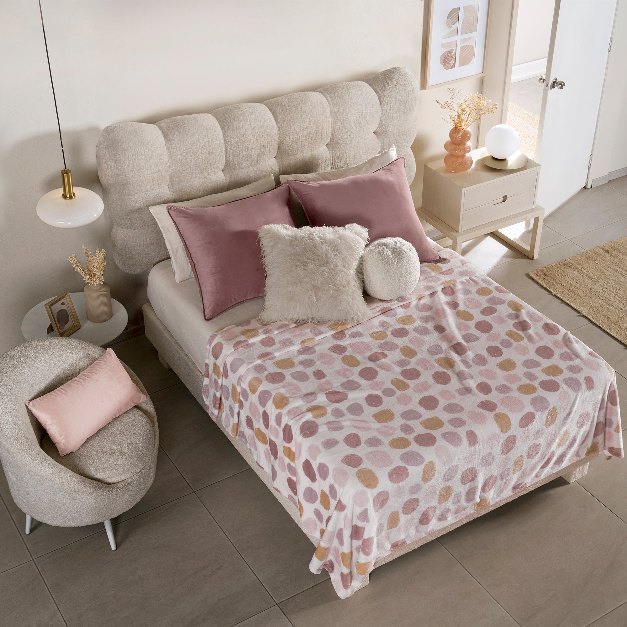 VIANNEY Cobertor Ligero Estampado Súper Suave Pretty