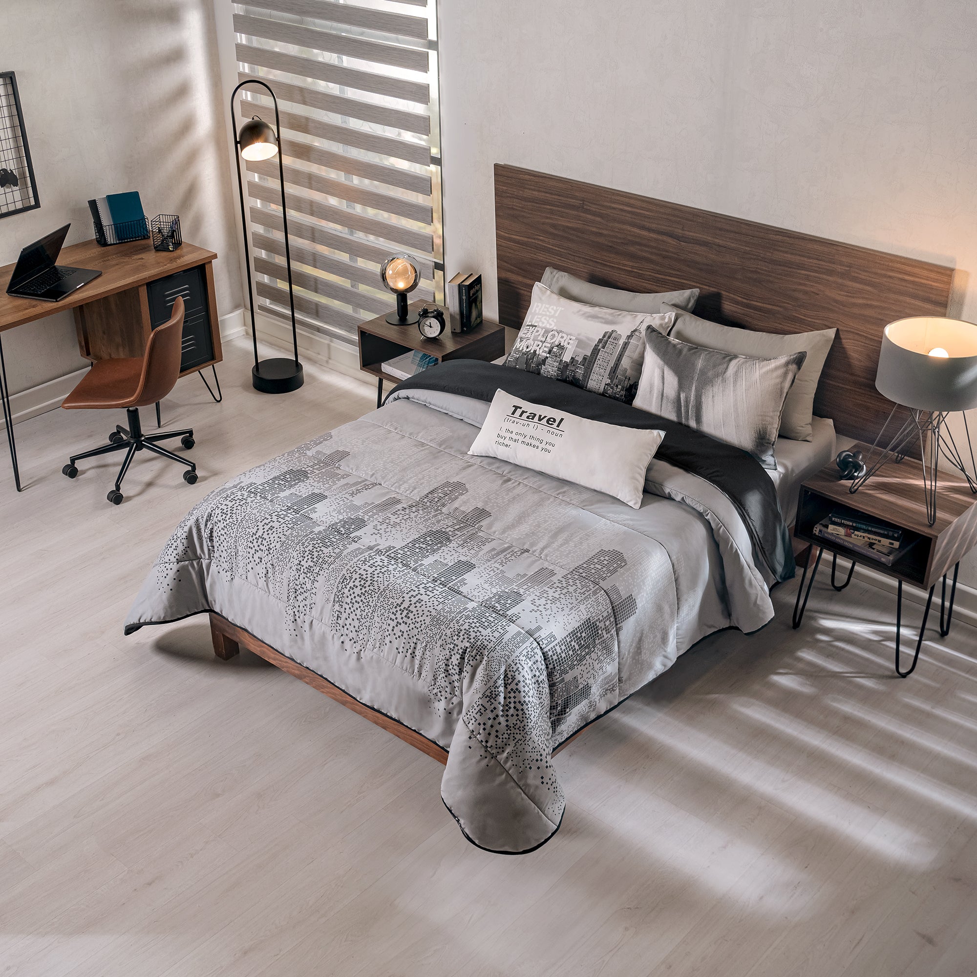 VIANNEY Juego De Edredón Doble Vista Con Fundas Y Cojín City