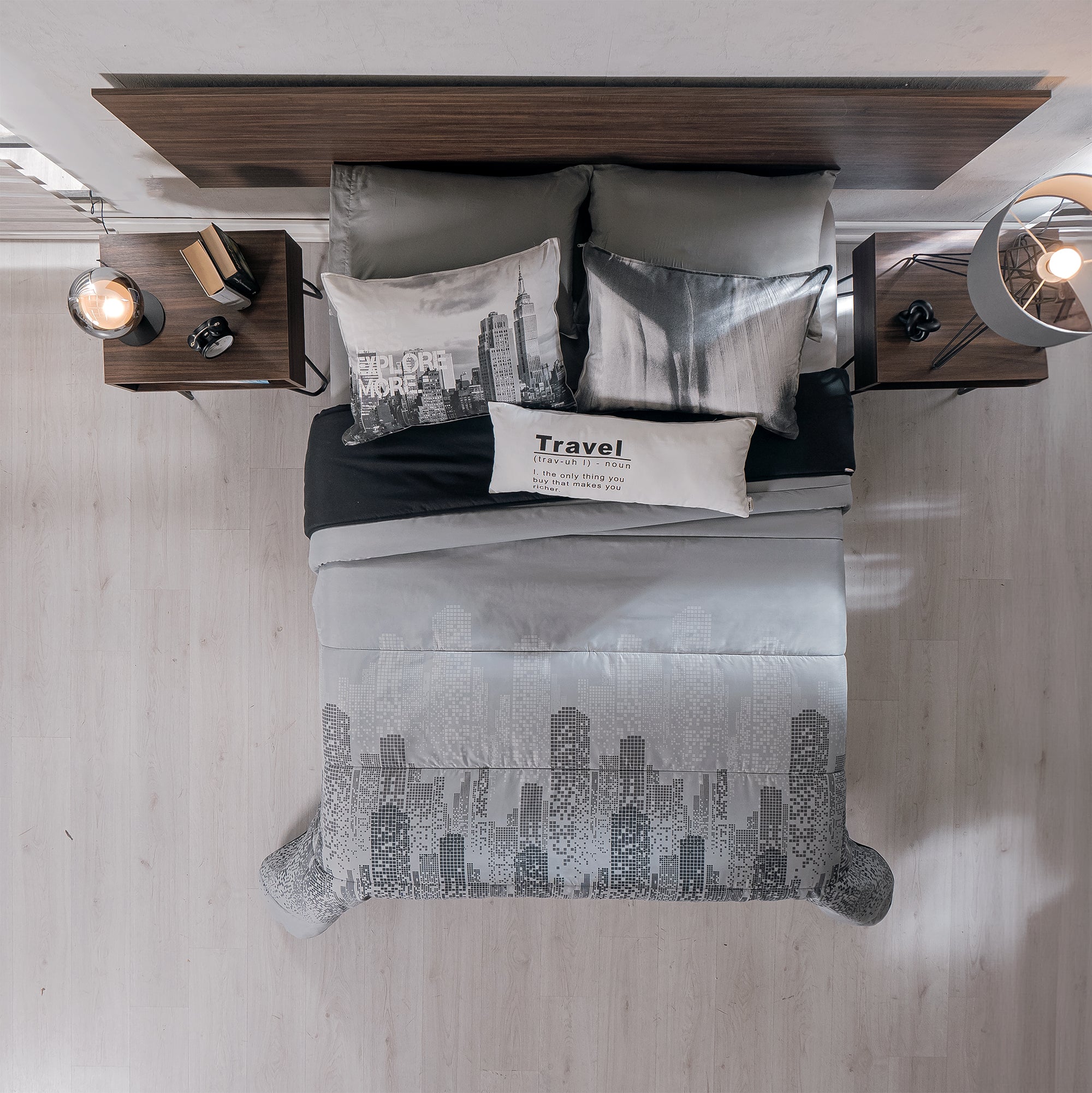 VIANNEY Juego De Edredón Doble Vista Con Fundas Y Cojín City