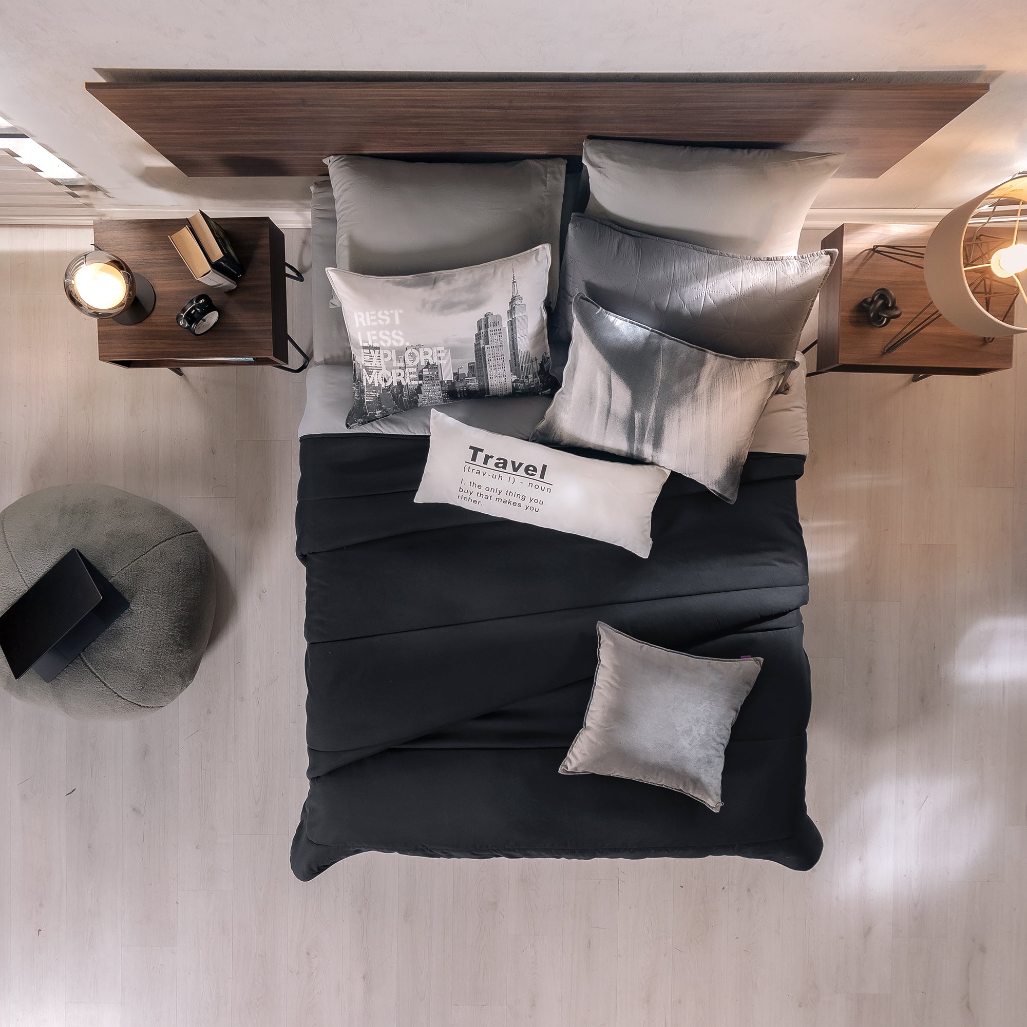 VIANNEY Juego De Edredón Doble Vista Con Fundas Y Cojín City