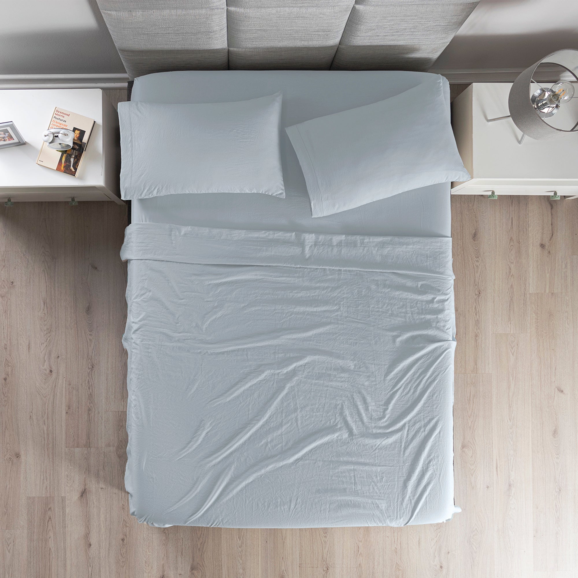 VIANNEY Juego De Sábanas De Máxima Suavidad Con Acabado Tipo Lino Blue