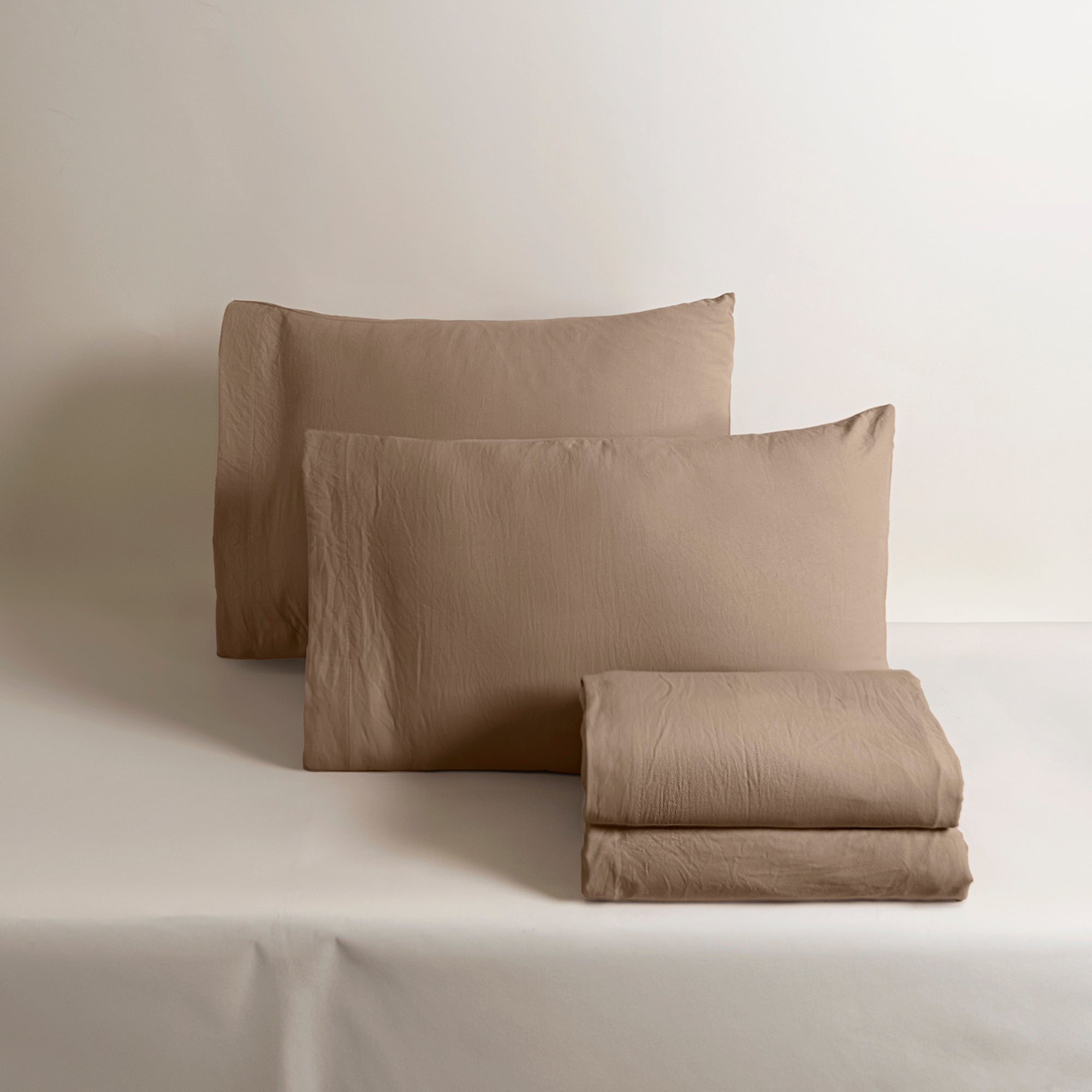 VIANNEY Juego De Sábanas De Máxima Suavidad Con Acabado Tipo Lino Latte