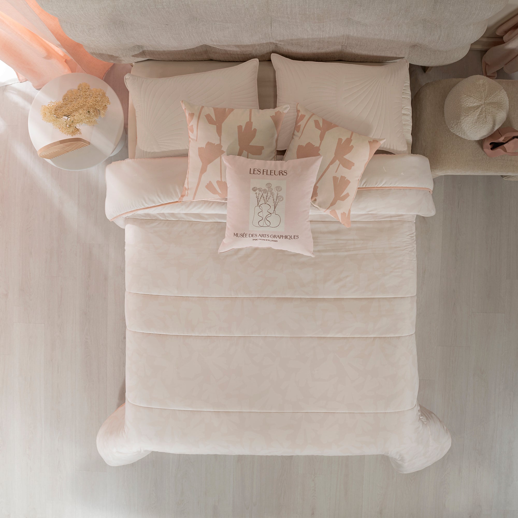 VIANNEY Juego De Edredón Doble Vista Con Fundas Y Cojines Bouquet