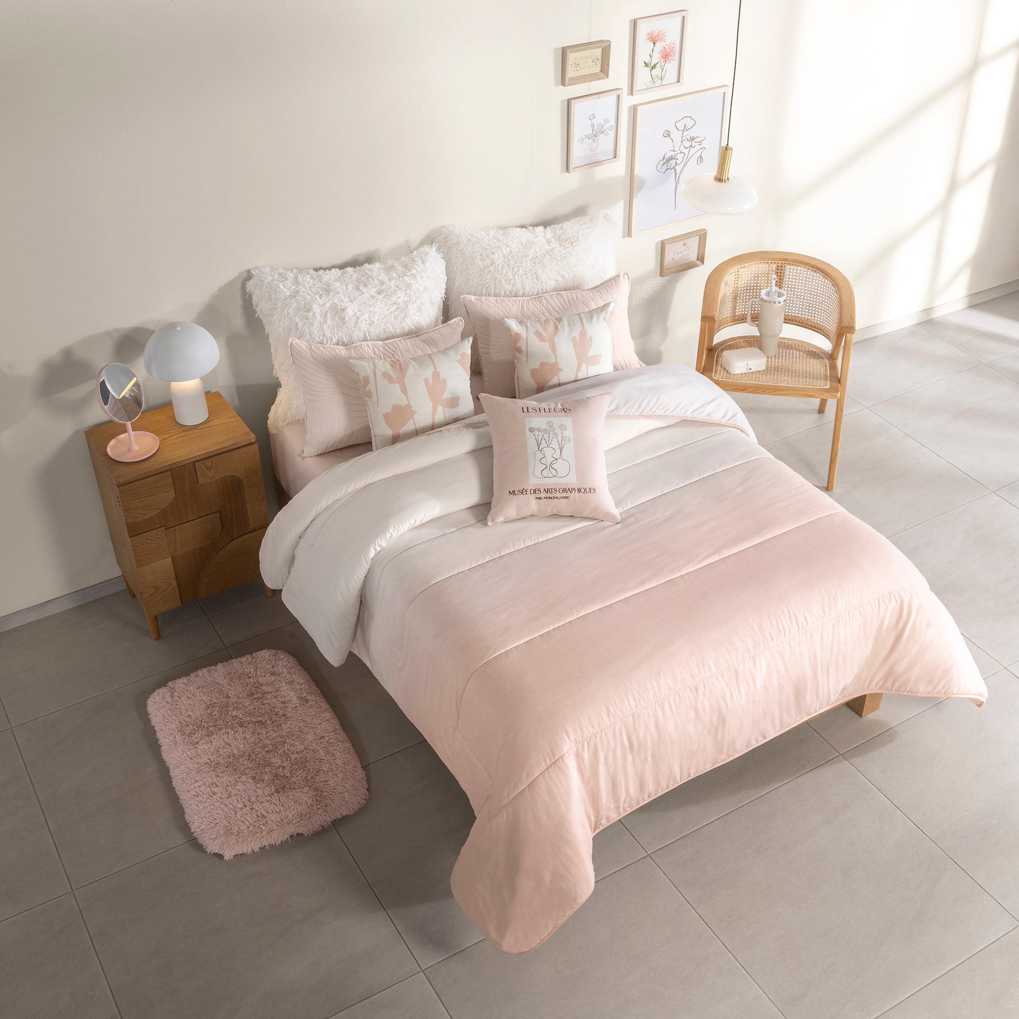 VIANNEY Juego De Edredón Doble Vista Con Fundas Y Cojines Bouquet