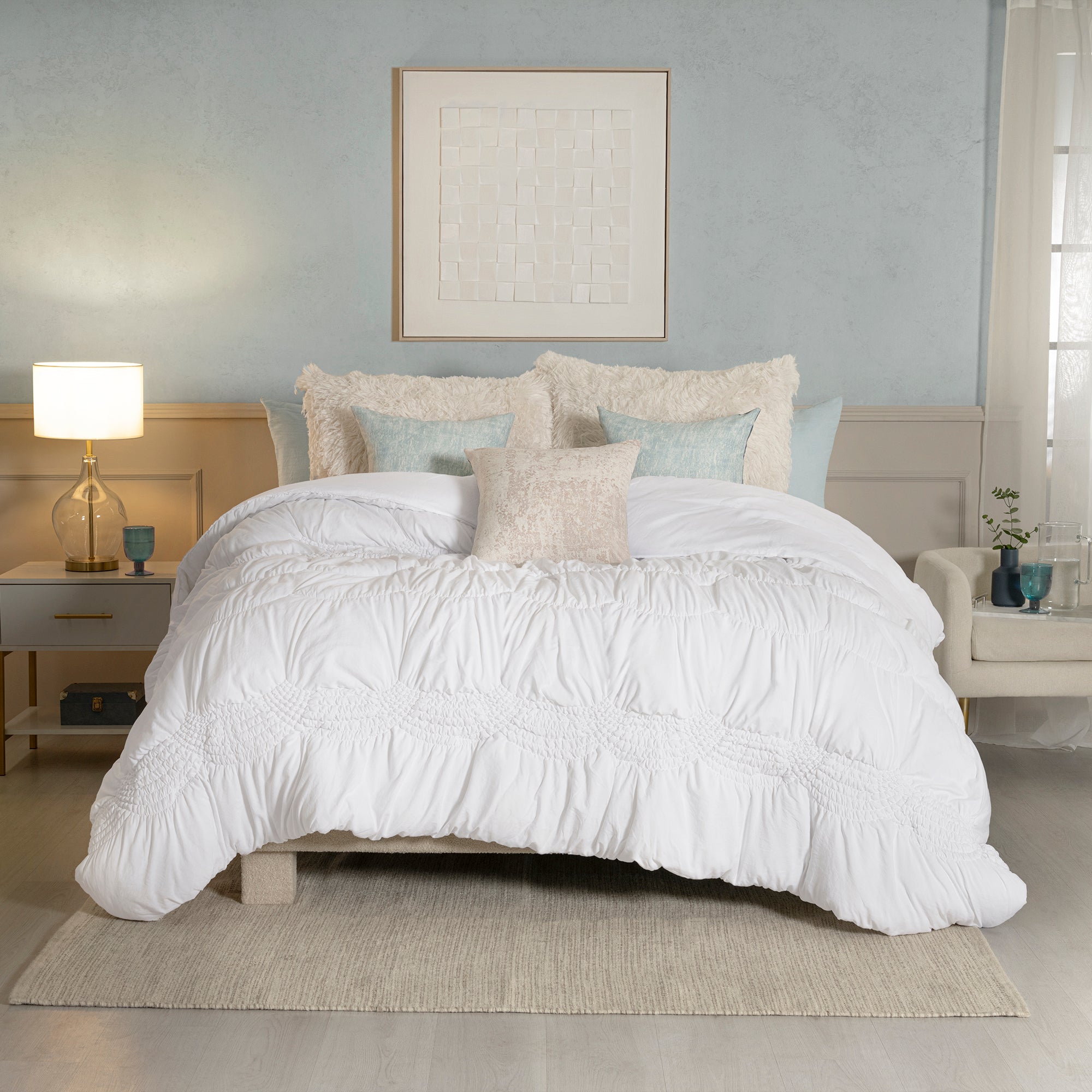 VIANNEY Edredón Premium Bordado Voga Cloudy