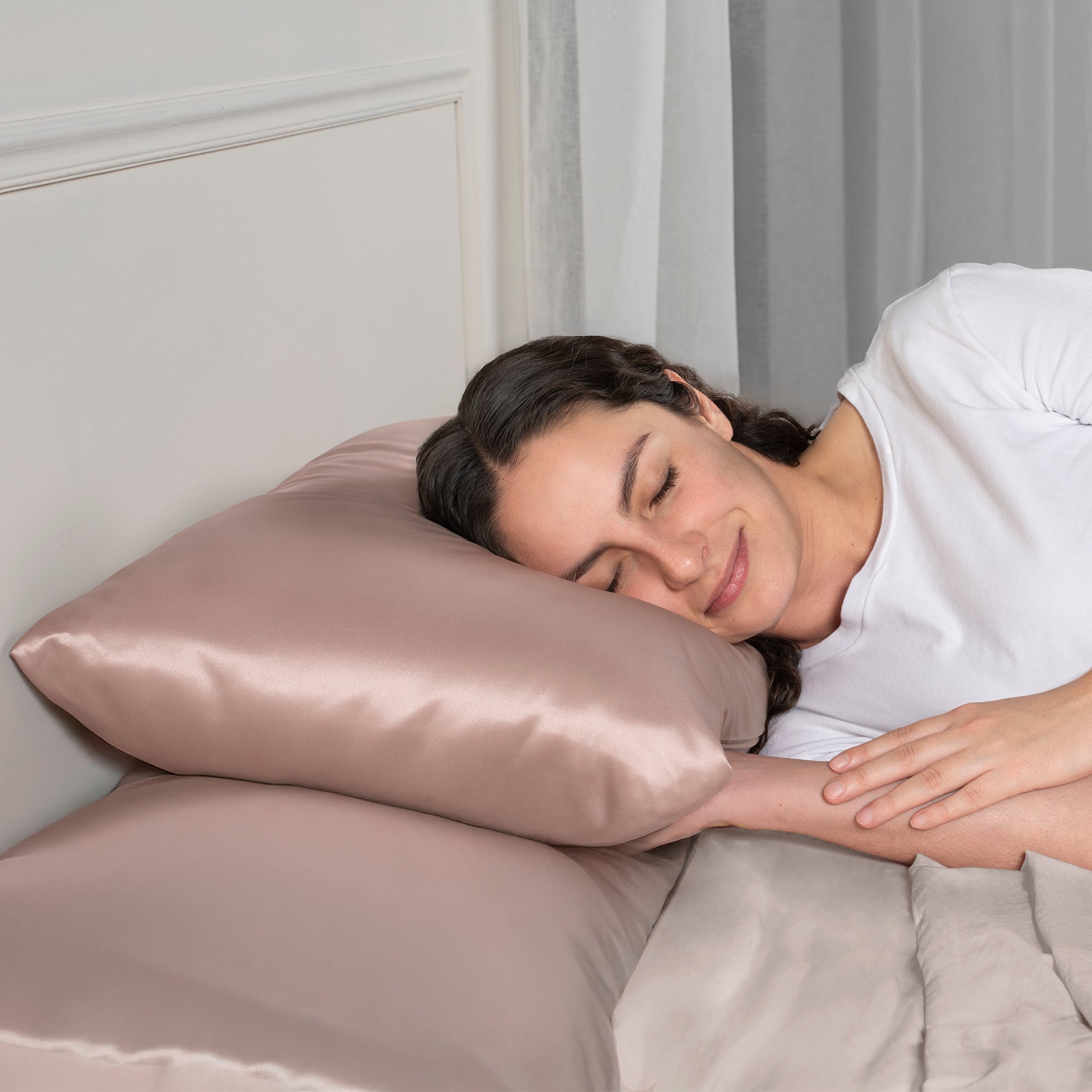 VIANNEY Fundas De Almohada De Satín Sweet Pink