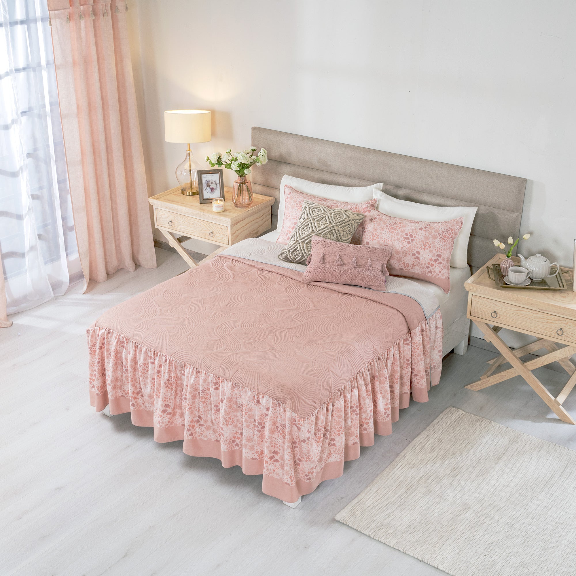 VIANNEY Colcha Doble Vista Con Fundas De Almohada Incluidas Fresia