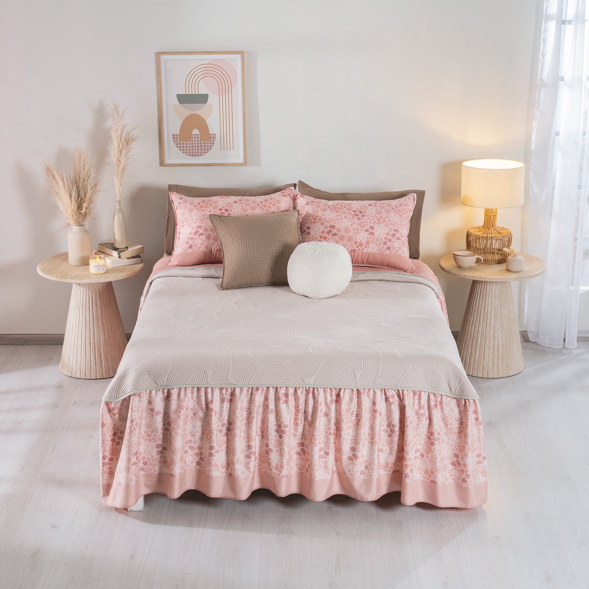 VIANNEY Colcha Doble Vista Con Fundas De Almohada Incluidas Fresia
