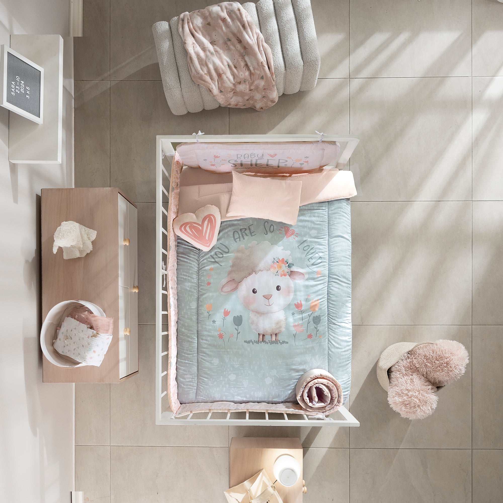 VIANNEY Juego De Cuna Súper Suave Baby Sheep