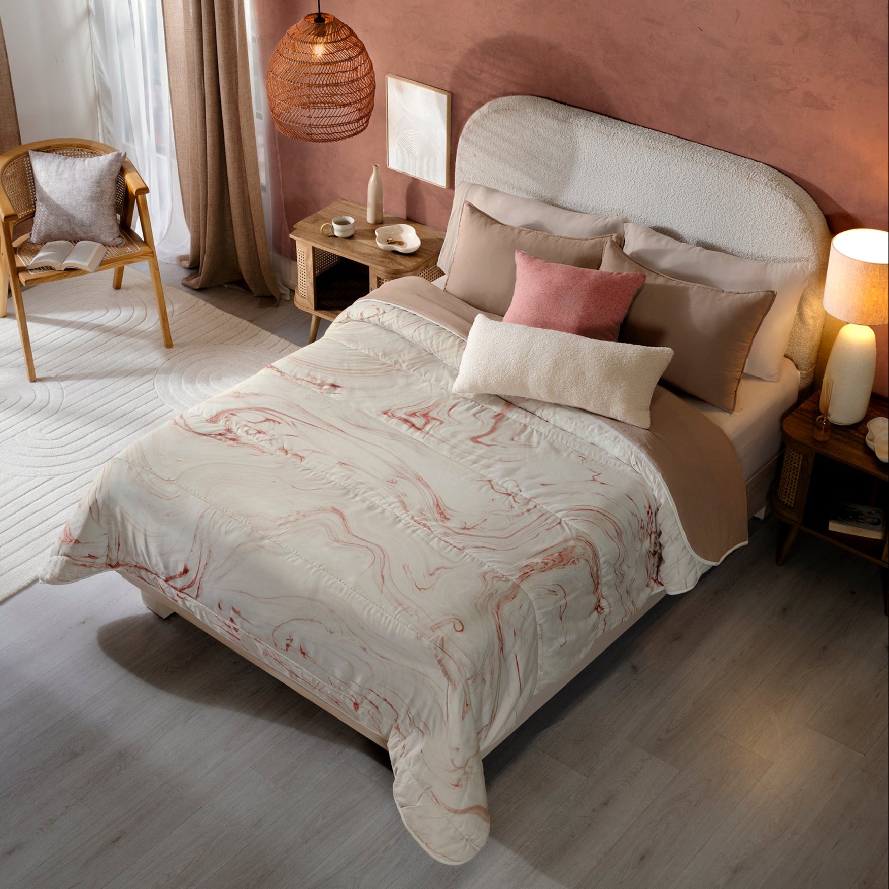 VIANNEY Juego De Edredón Doble Vista Con Fundas Y Cojines Akumal