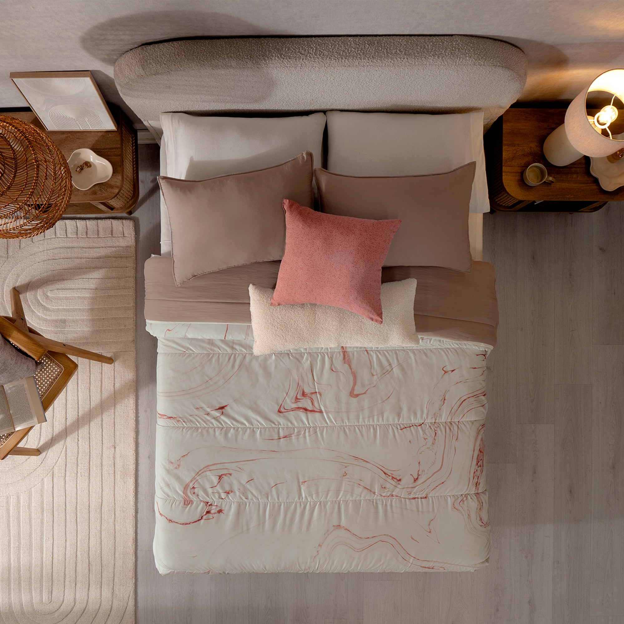 VIANNEY Juego De Edredón Doble Vista Con Fundas Y Cojines Akumal