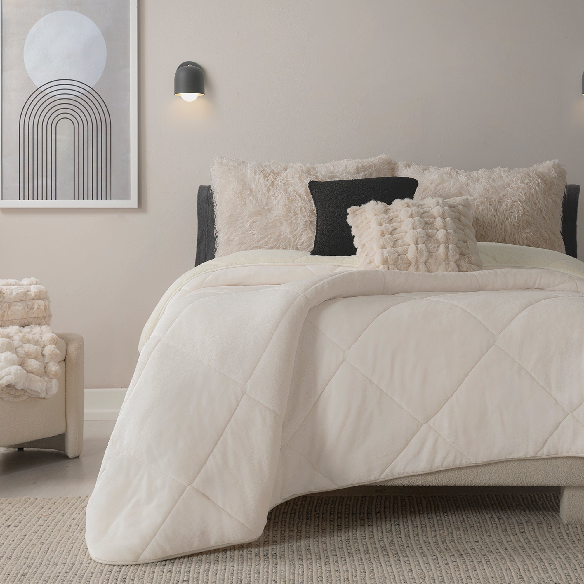 VIANNEY Cobertor Ultrasuave Con Interior De Borrega Premium Invernal Banff