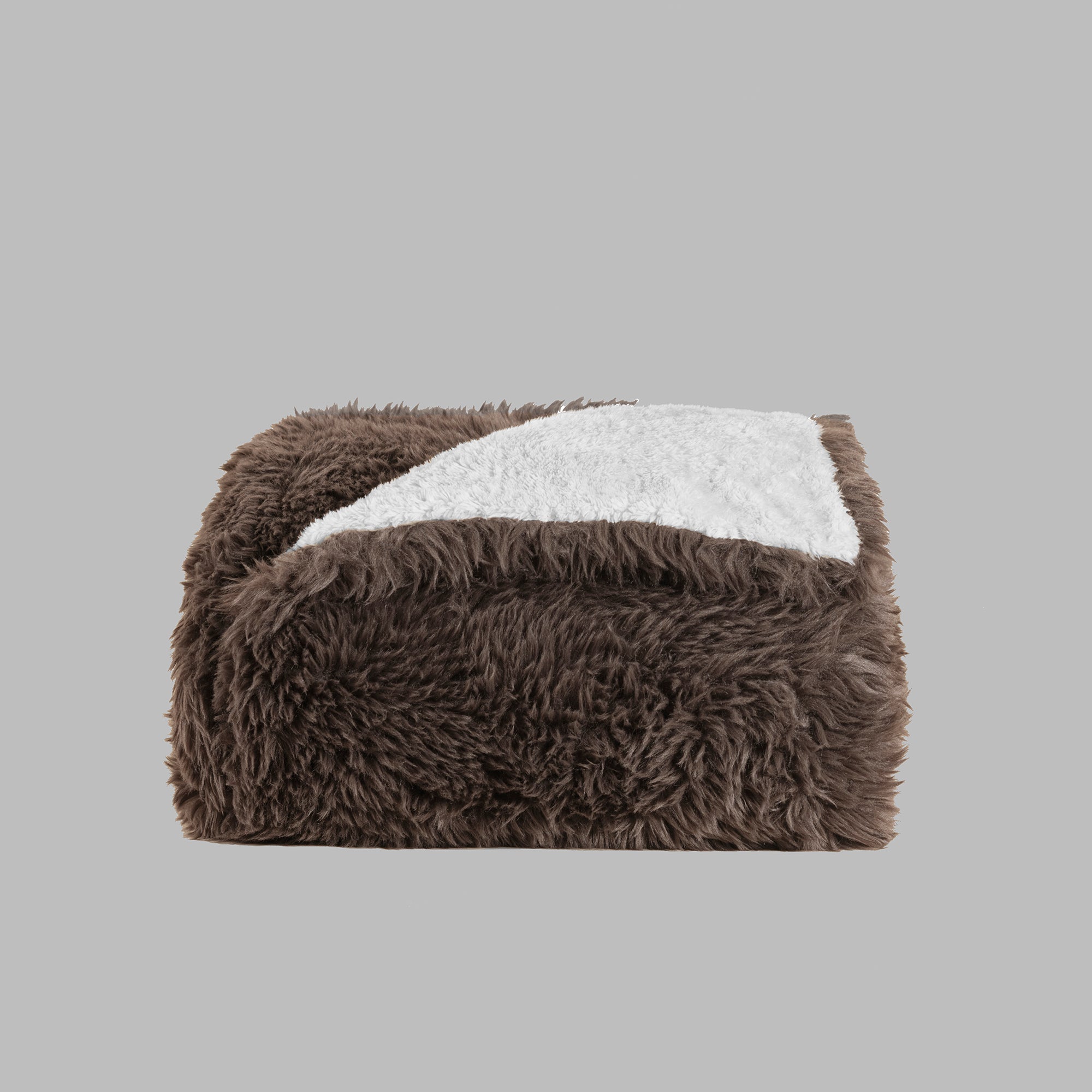 VIANNEY Cobertor De Pelo Largo Con Interior De Borrega Premium Everest Espresso