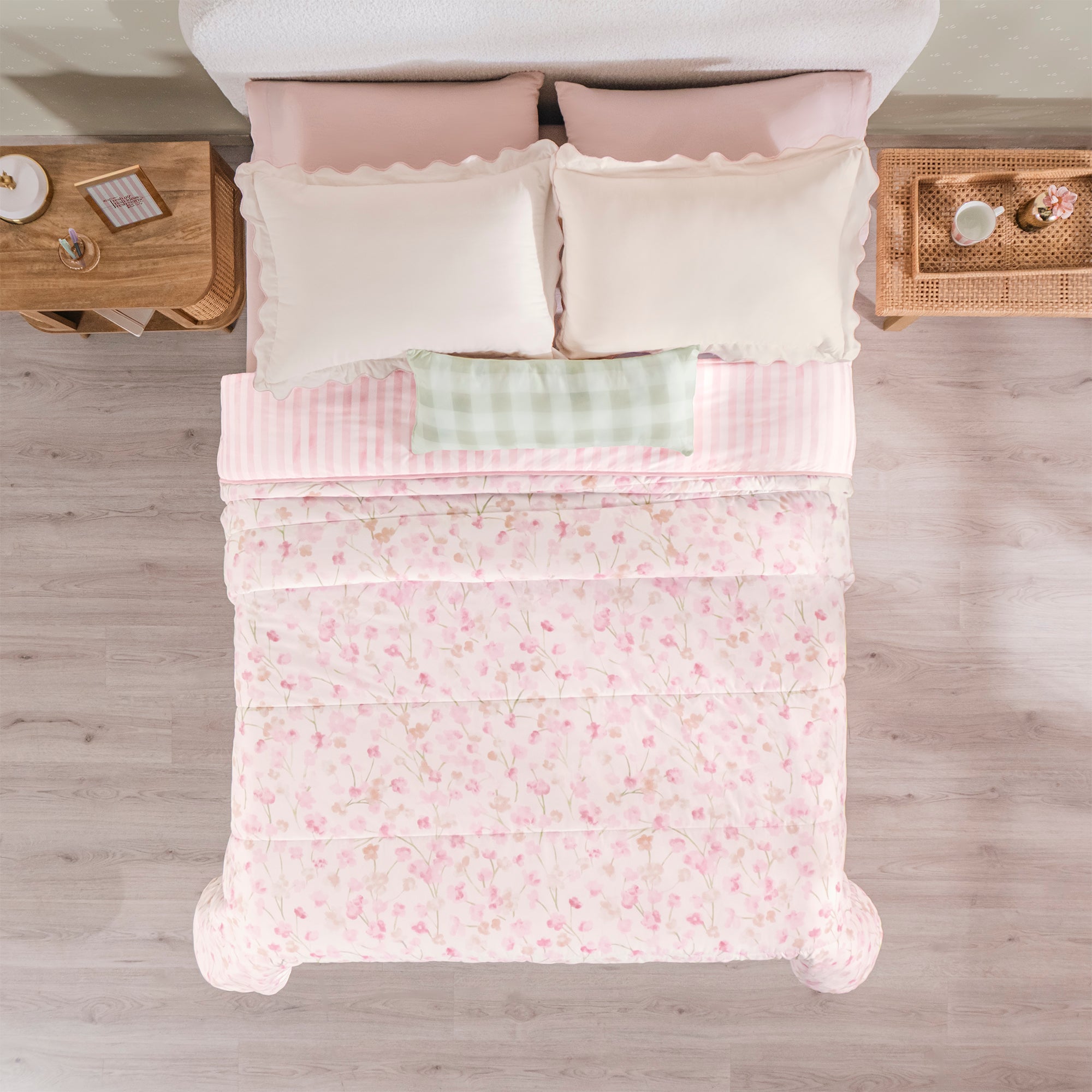 VIANNEY Juego De Edredón Doble Vista Con Fundas Y Cojín Cottage