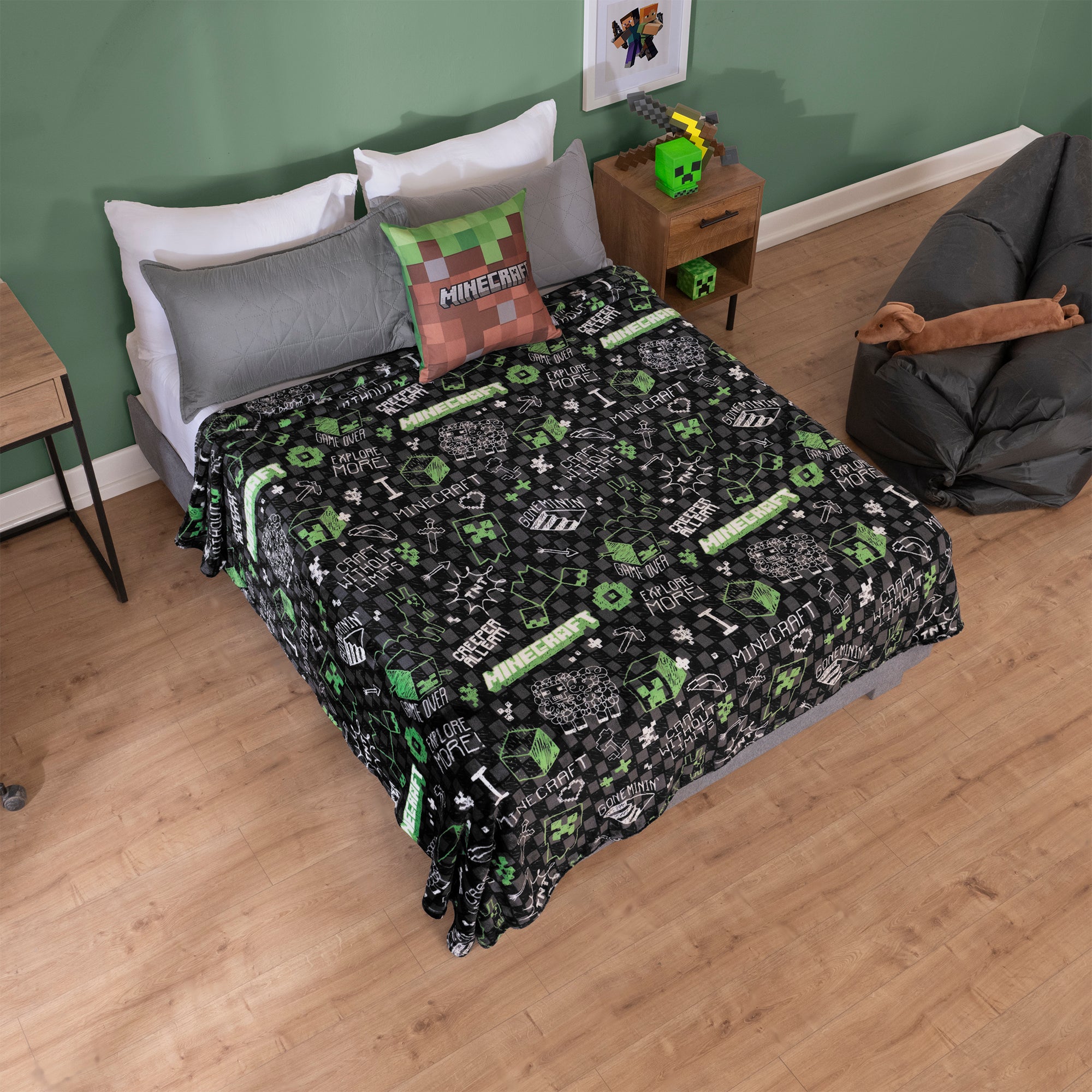 VIANNEY Cobertor Ligero Estampado Súper Suave Minecraft