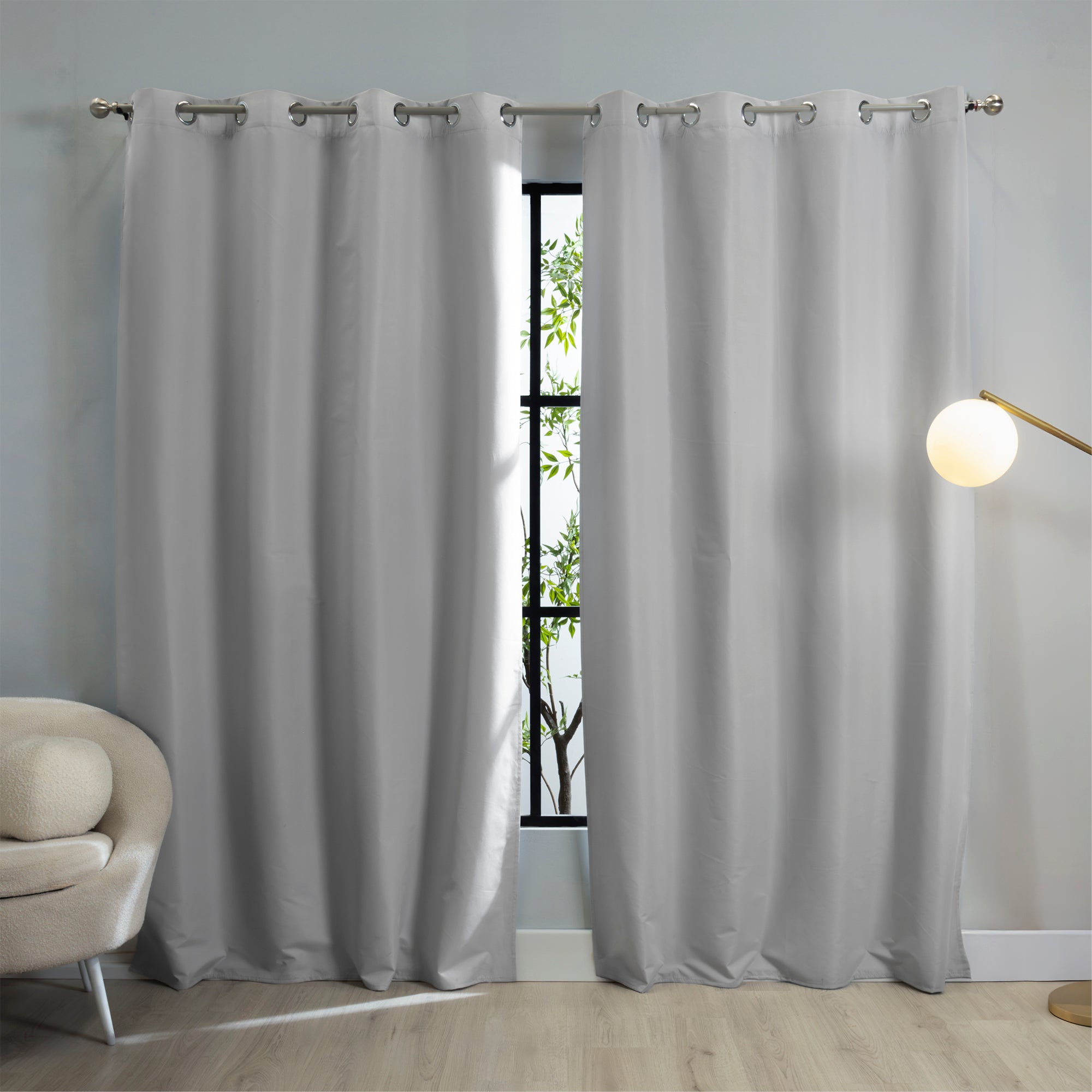 VIANNEY Set De Cortinas Blackout Con Argollas Catania Glacial