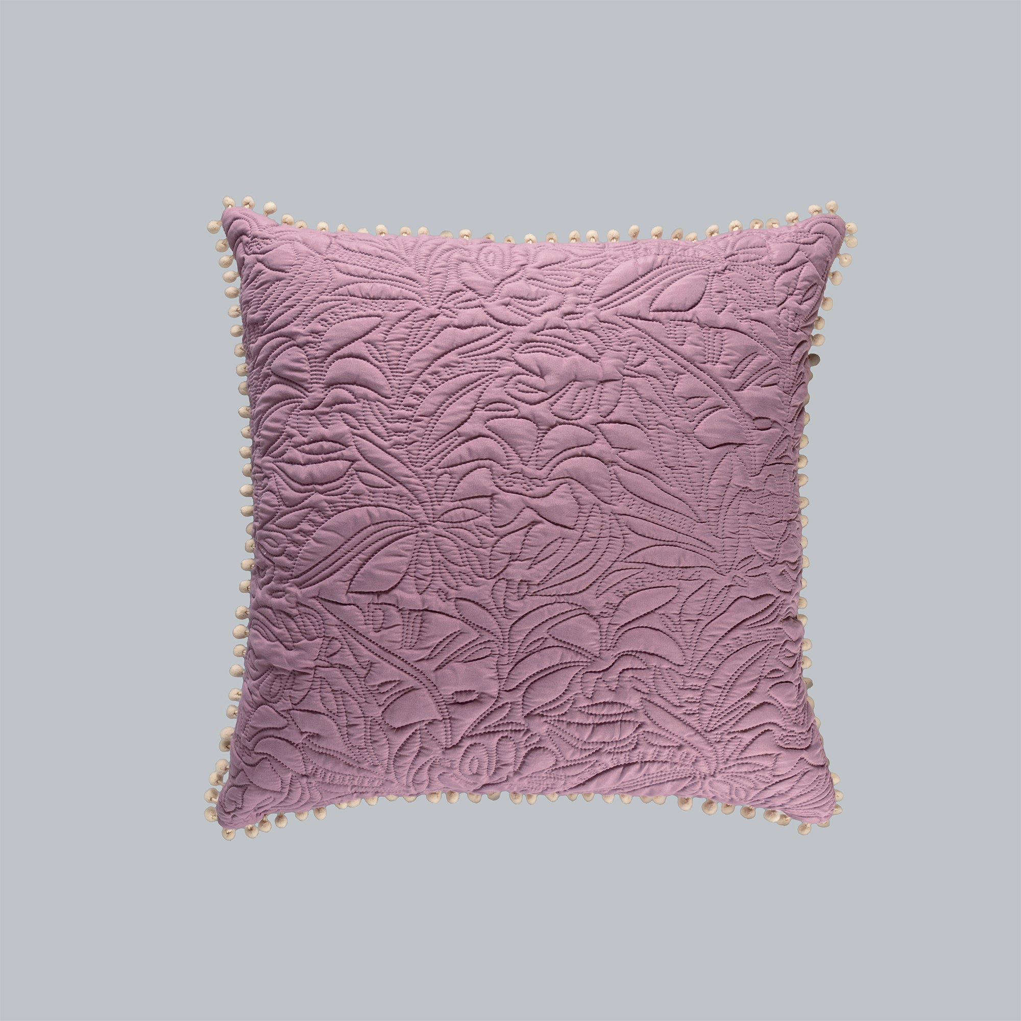 VIANNEY Funda Decorativa De Almohada Con Pompones Mulberry