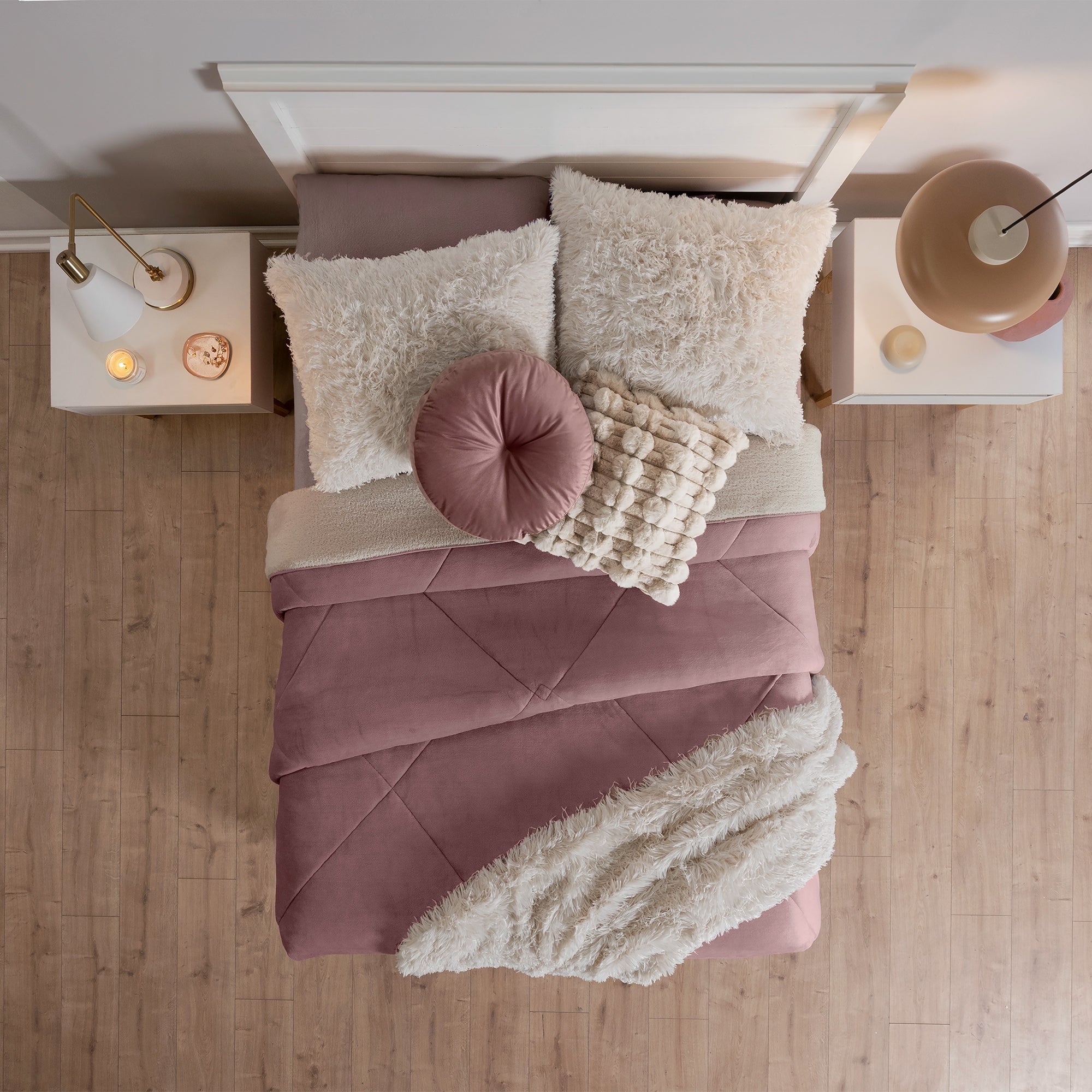 VIANNEY Cobertor Ultrasuave Con Interior De Borrega Premium Invernal Lila