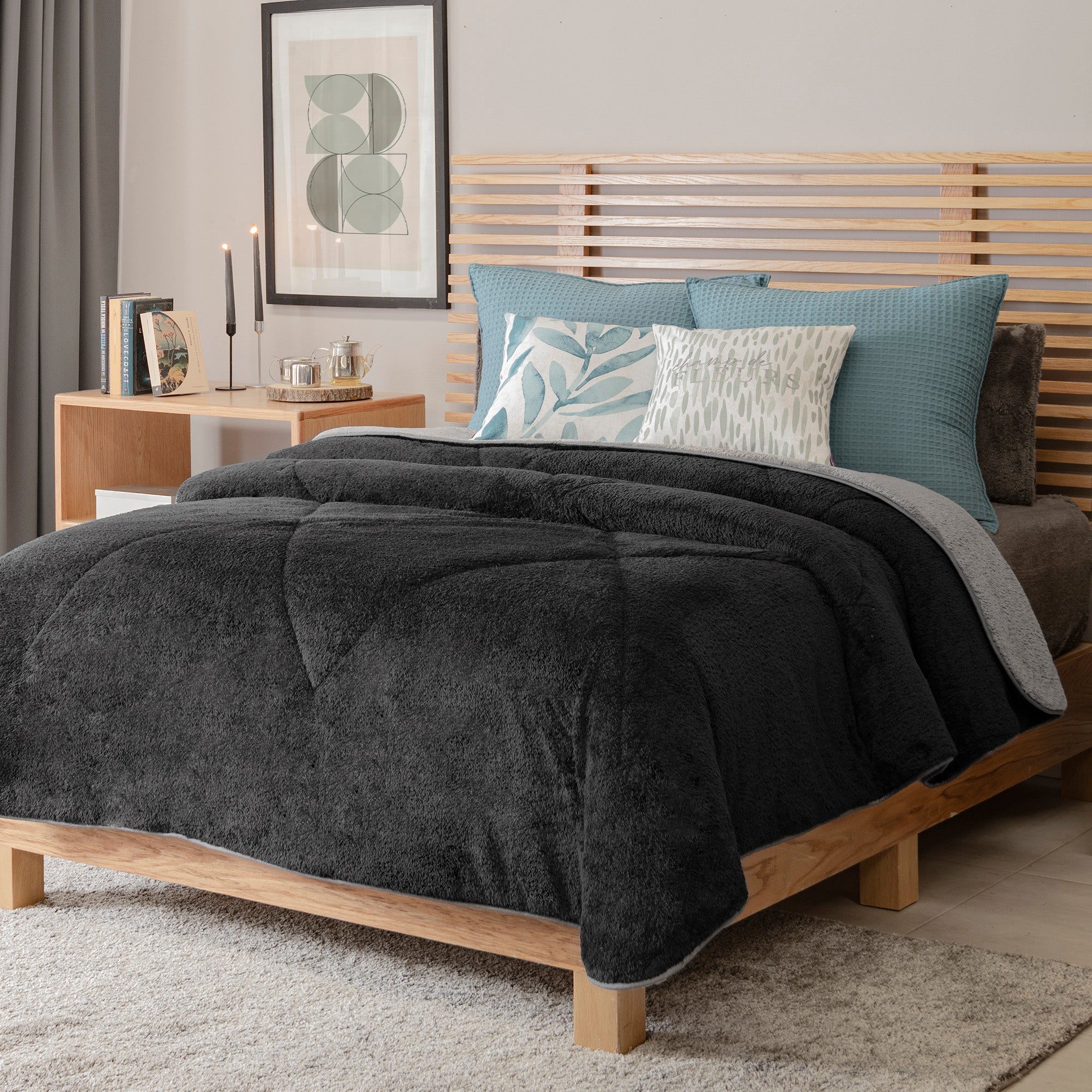 VIANNEY Cobertor Ultrasuave Con Interior De Borrega Premium Invernal Himalaya