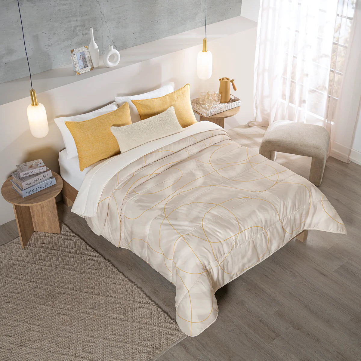 VIANNEY Juego De Edredón Doble Vista Con Fundas Y Cojín Oporto