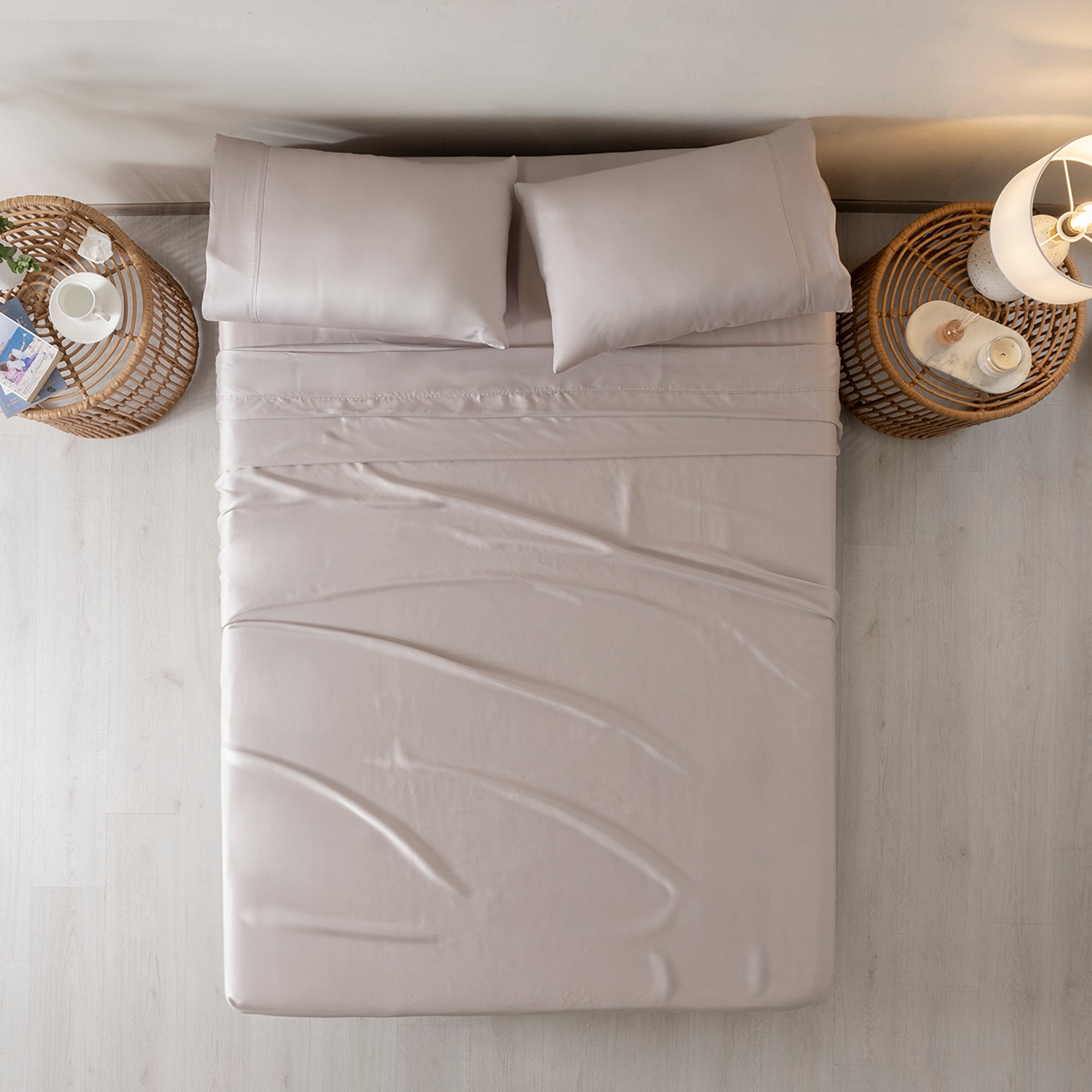 VIANNEY Juego De Sábanas Ultrasuaves Calidad Premium Con Fibras De Origen Natural Gray