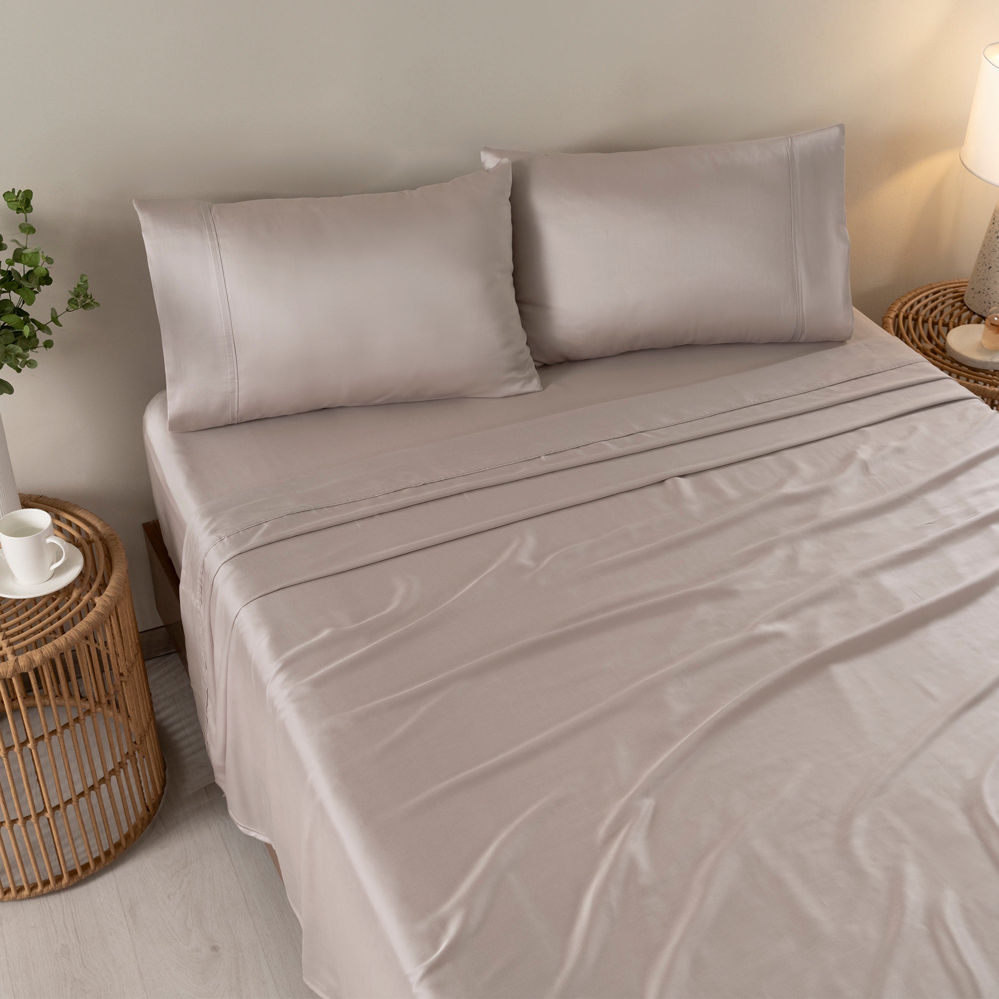 VIANNEY Juego De Sábanas Ultrasuaves Calidad Premium Con Fibras De Origen Natural Gray