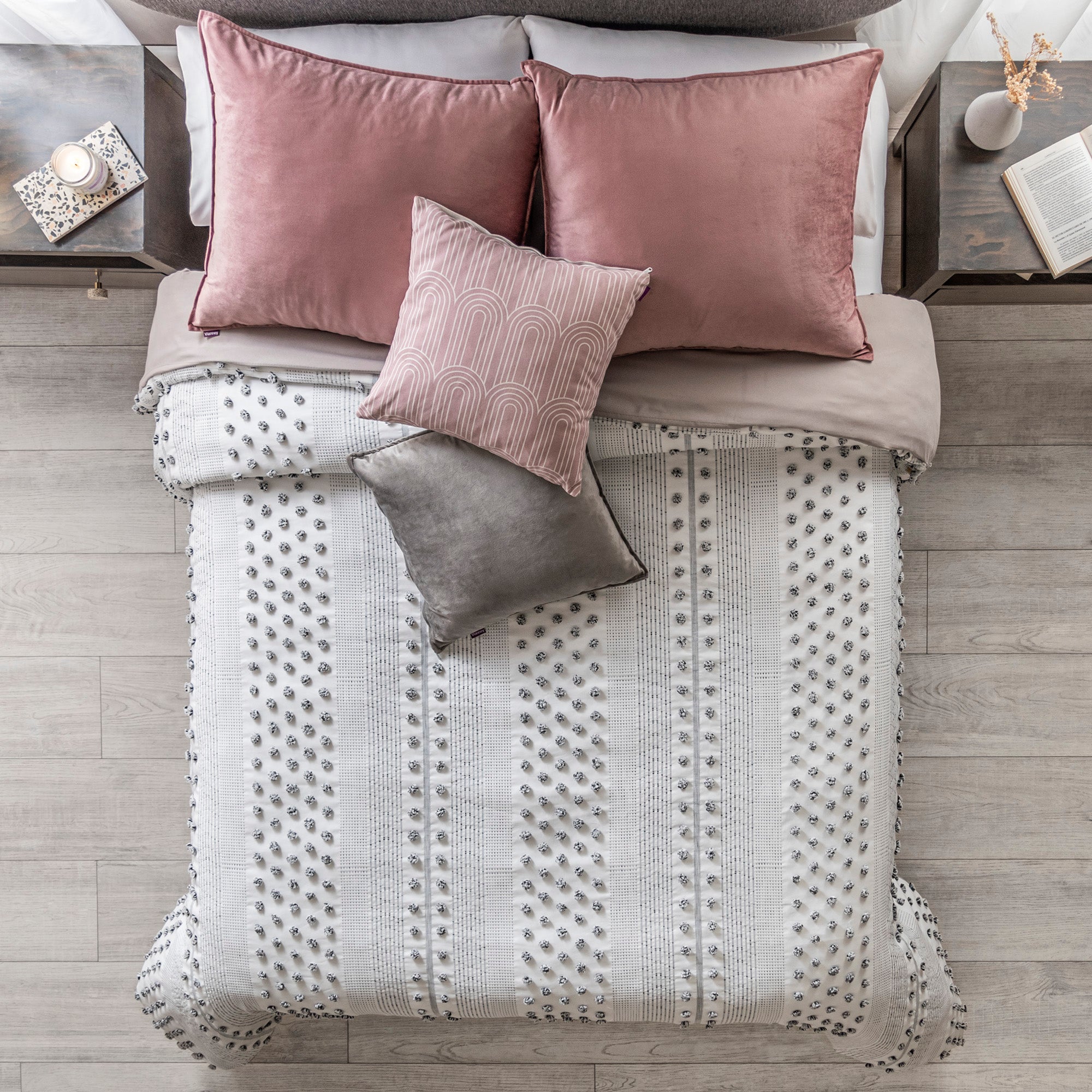 VIANNEY Funda De Duvet, Con Bordado Y Suaves Pompones Valencia