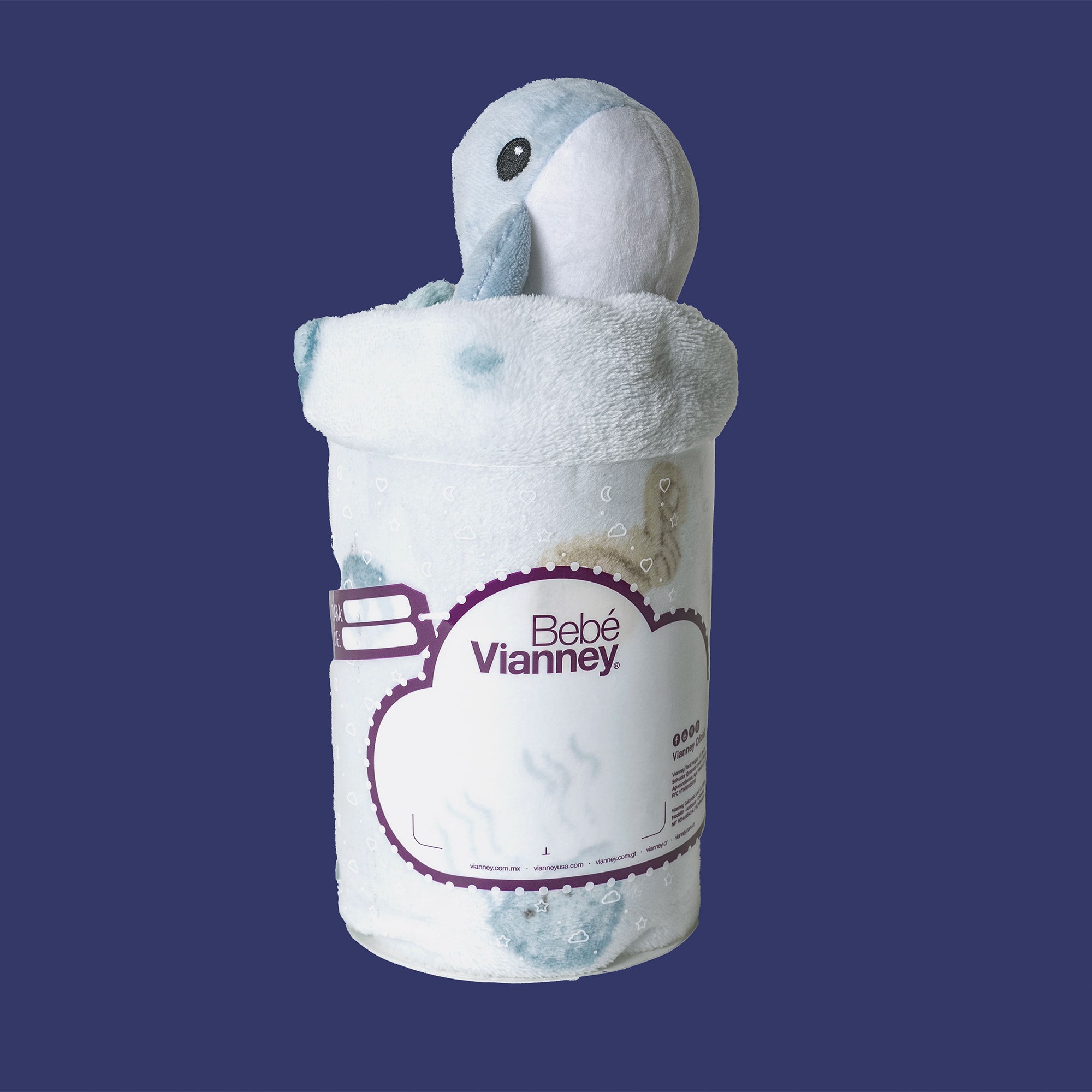 VIANNEY Cobijita Ligera Para Bebé Súper Suave Con Peluche Incluido Ballenita