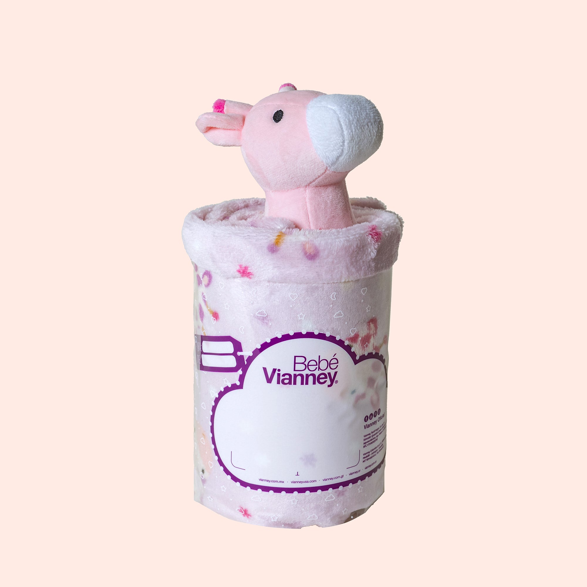 VIANNEY Cobijita Ligera Para Bebé Súper Suave Con Peluche Incluido Jirafita