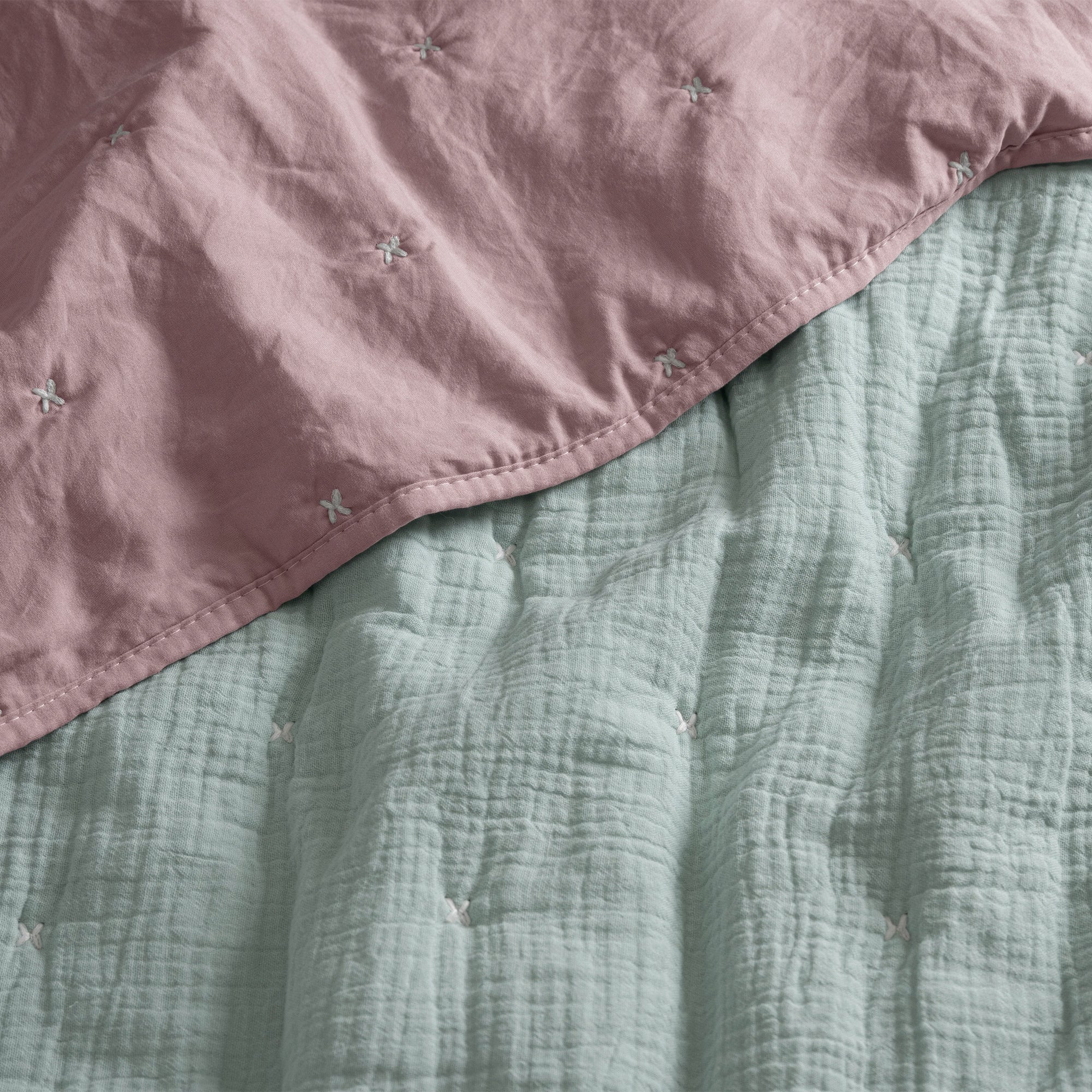 VIANNEY Manta Con Textura De Muselina 100% Algodón Baby Voga Muselina Mint