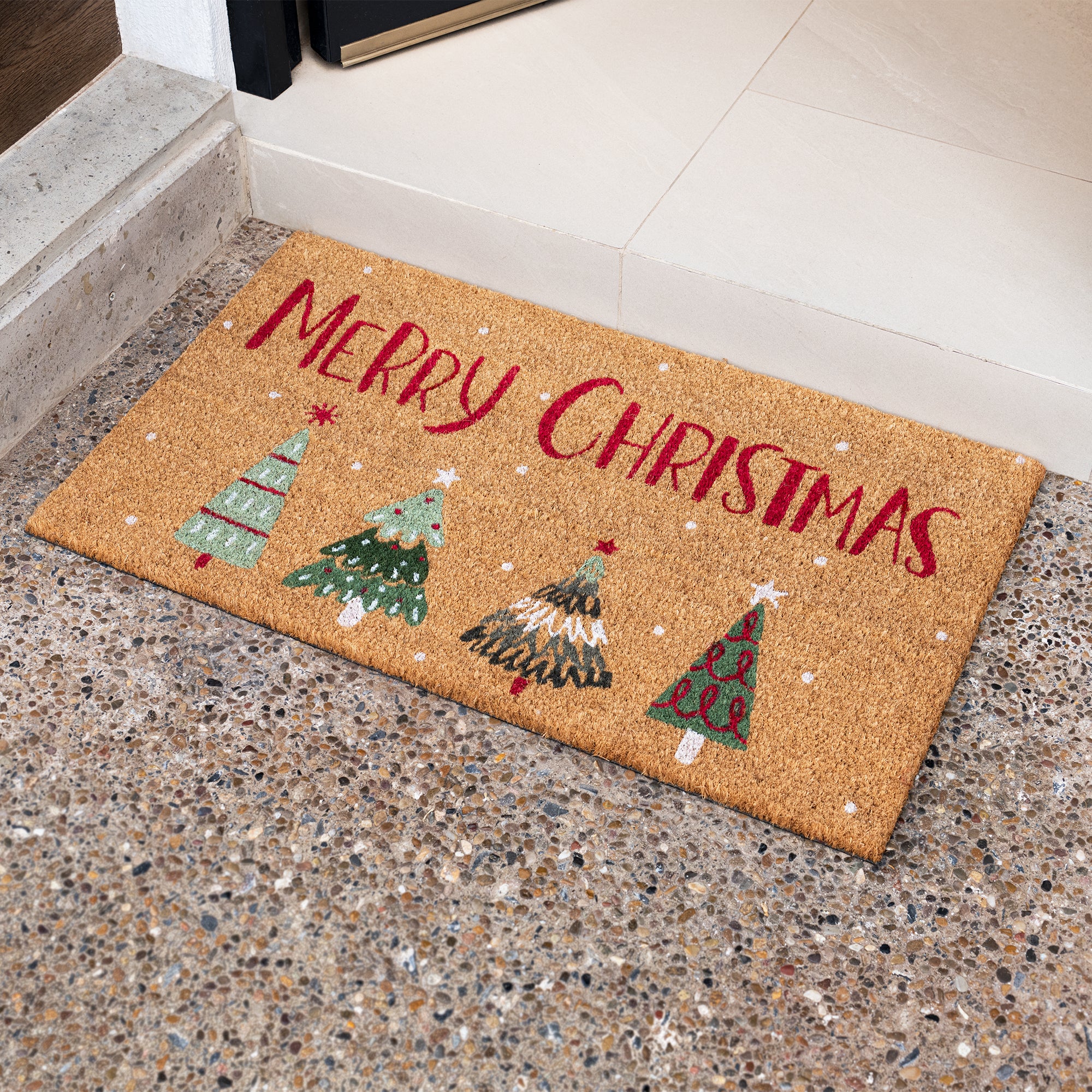 VIANNEY Tapete Decorativo De Fibra De Coco Navidad