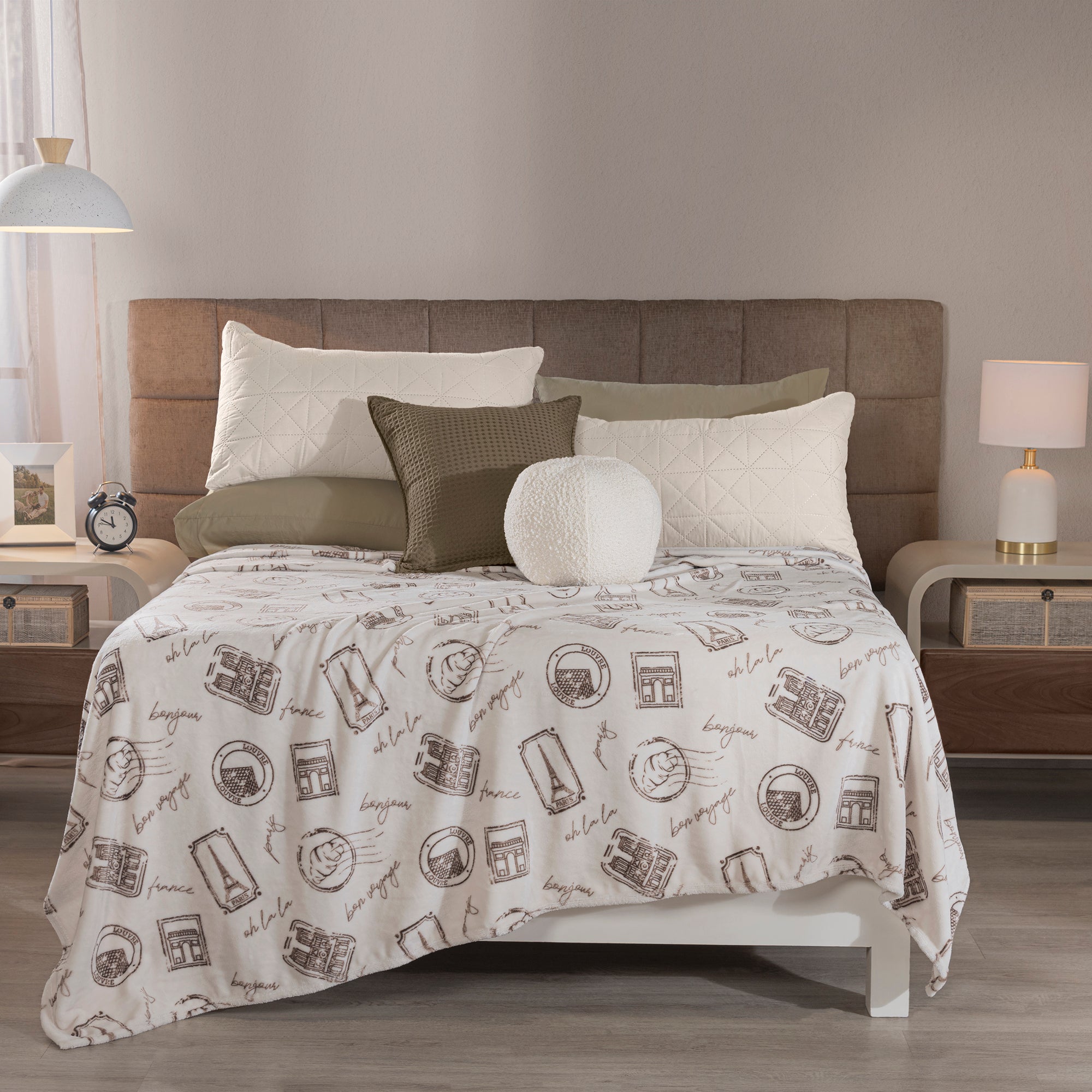 VIANNEY Cobertor Ligero Estampado Súper Suave Francia