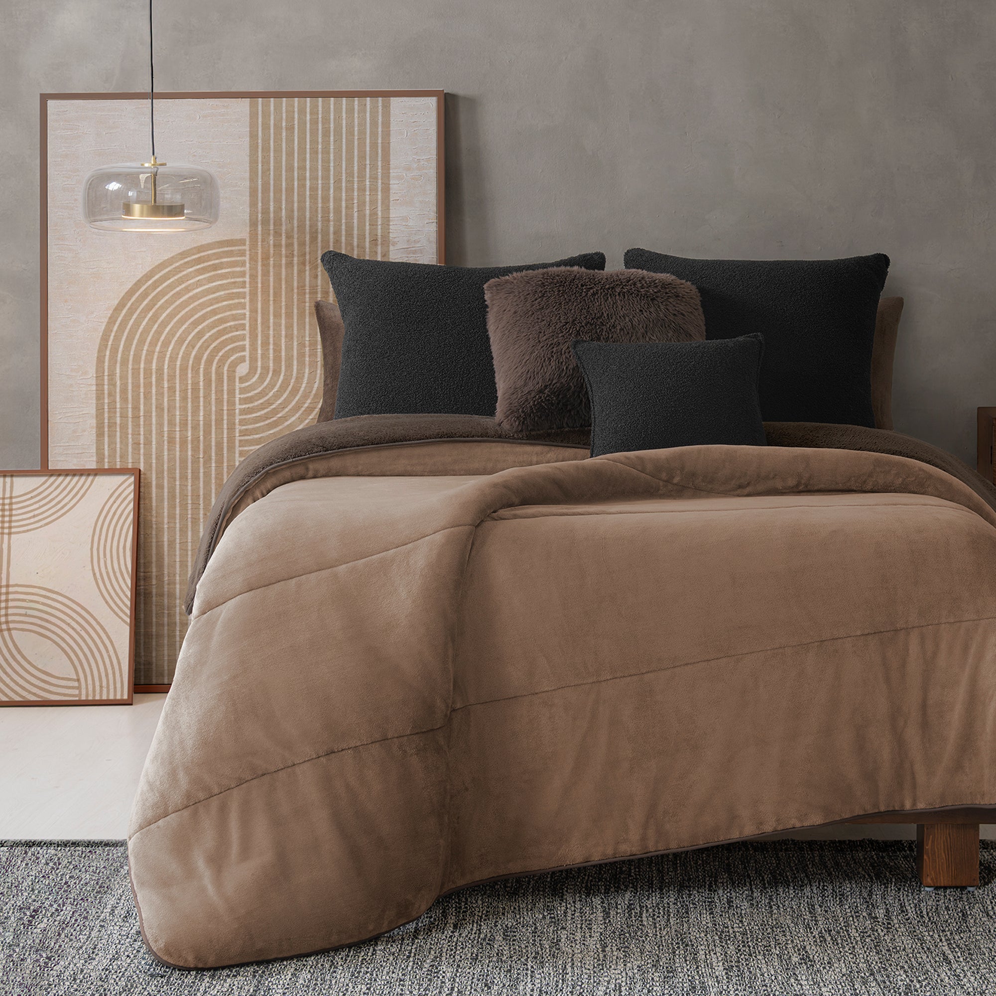 VIANNEY Cobertor Ultrasuave Con Interior De Borrega Premium Invernal Latte