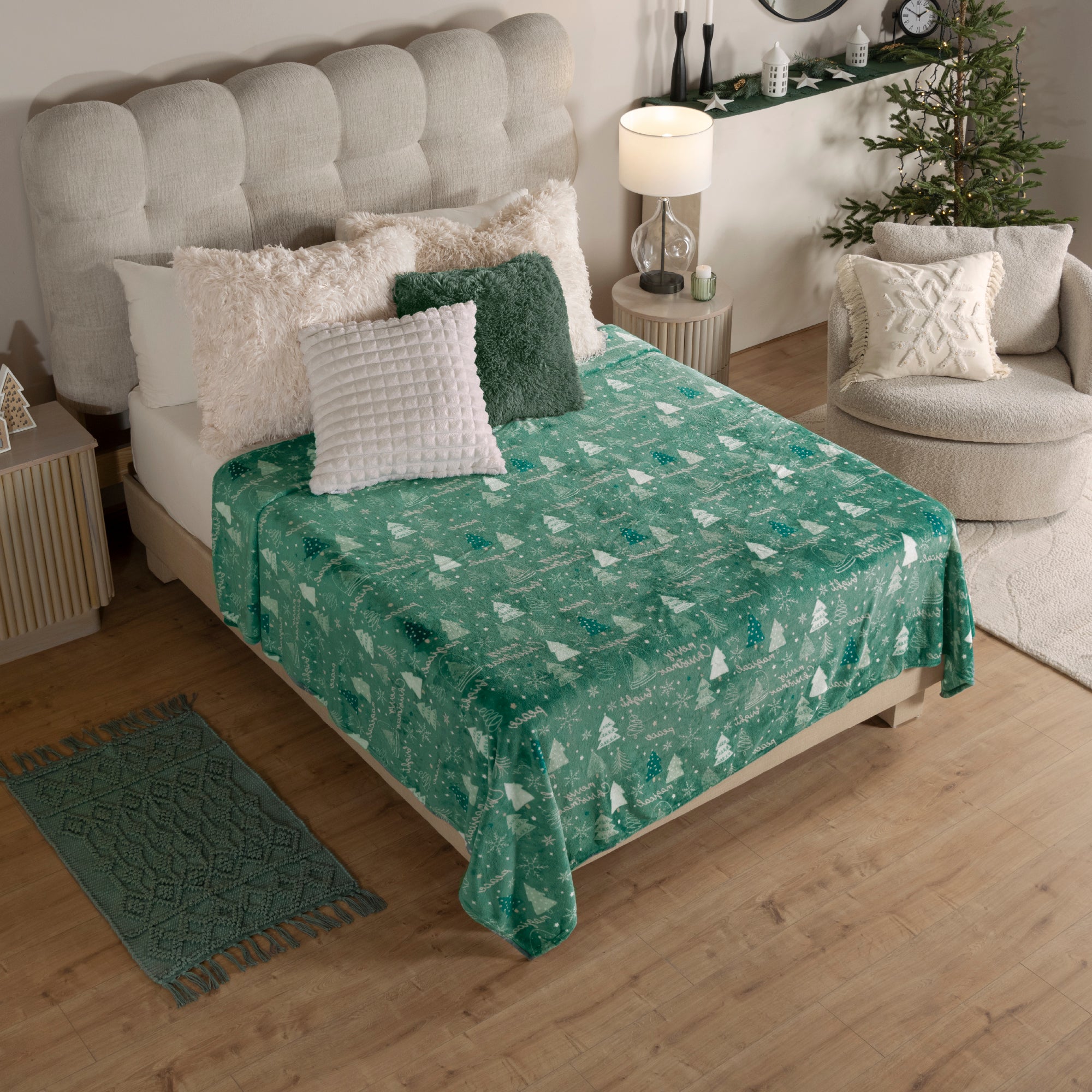VIANNEY Cobertor Ligero Estampado Súper Suave Christmas Tree