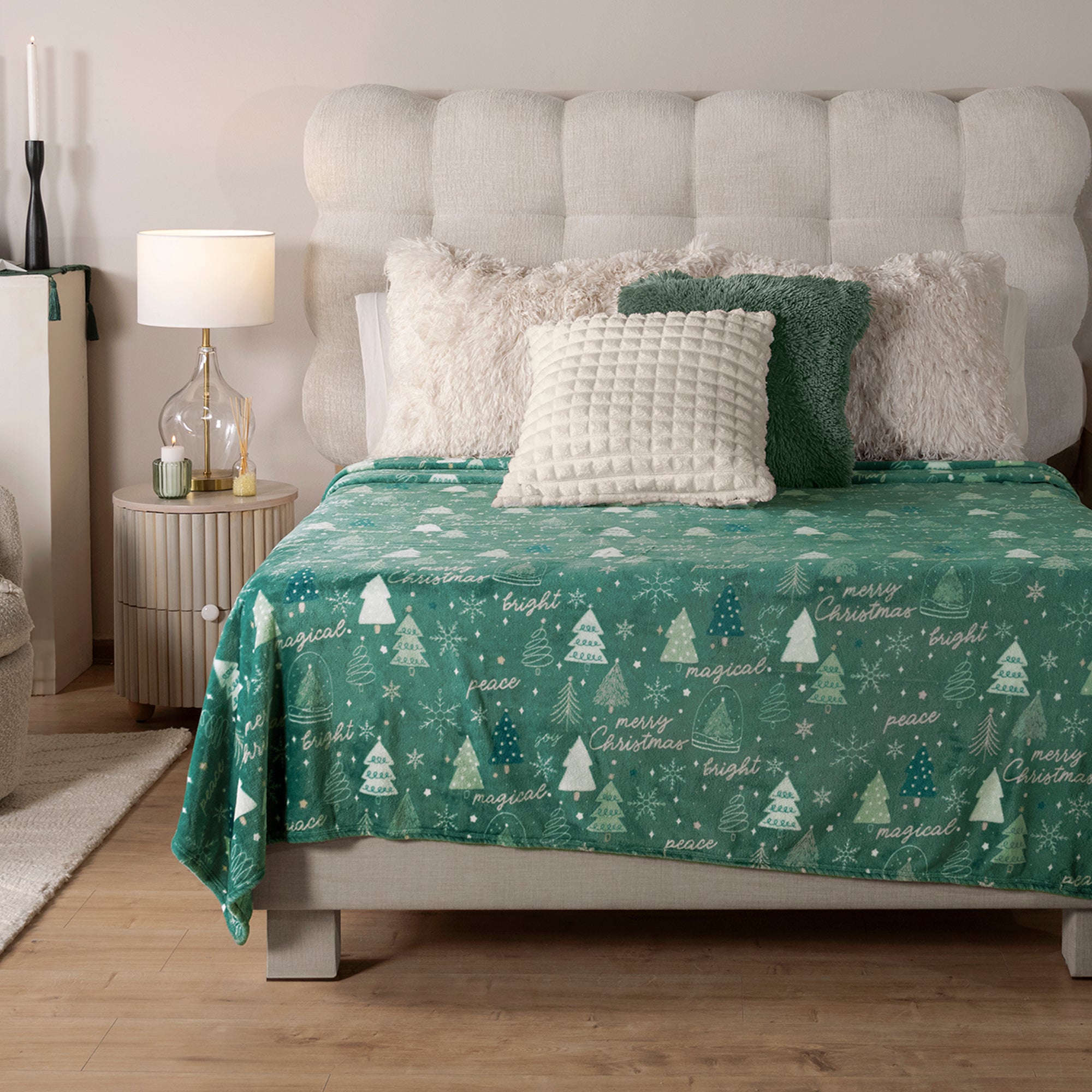 VIANNEY Cobertor Ligero Estampado Súper Suave Christmas Tree