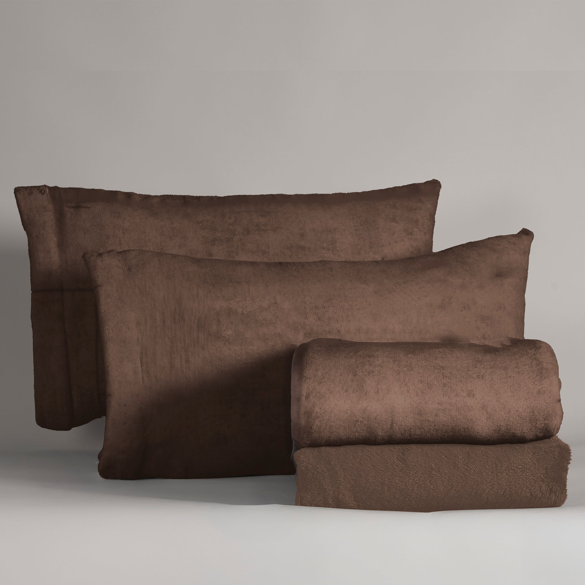 VIANNEY Juego De Sábanas Súper Calientitas Con Textura De Cobertor Siberia Coffee