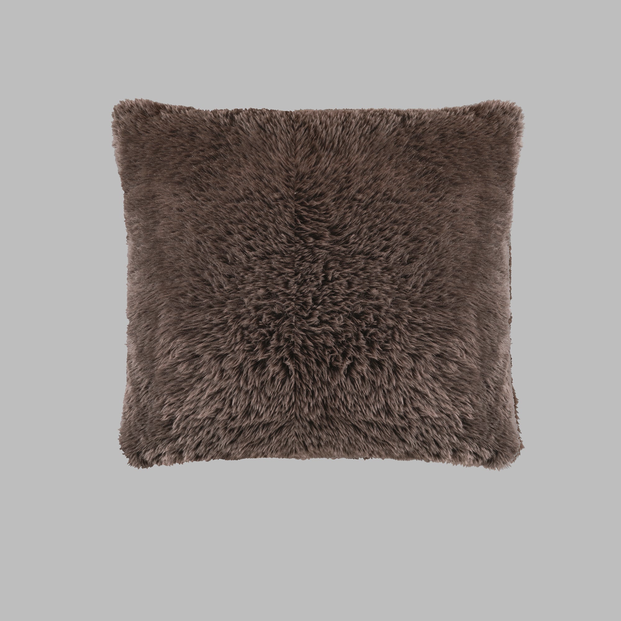 VIANNEY Funda Decorativa De Almohada Con Textura De Pelo Largo Everest Espresso